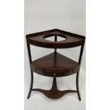A Victorian mahogany washstand, with single fitted drawer and two dummy drawers, 83cm high