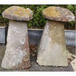 Two large staddlestones, 93cm deep, 97cm high