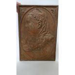 A cast iron plaque commemorative plaque for Queen Victoria's diamond jubilee, 60cm high, 41cm wide