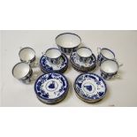 A collection of early 20th century blue and white teaware