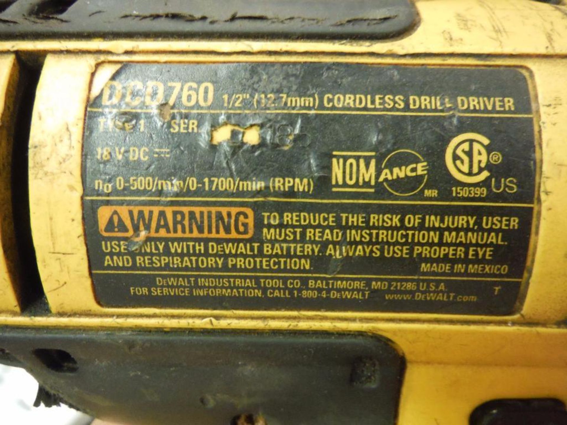 Dewalt 18 volt impact driver, drill, sawzall, light, battery, battery charger, case ** Rigging - Image 4 of 8