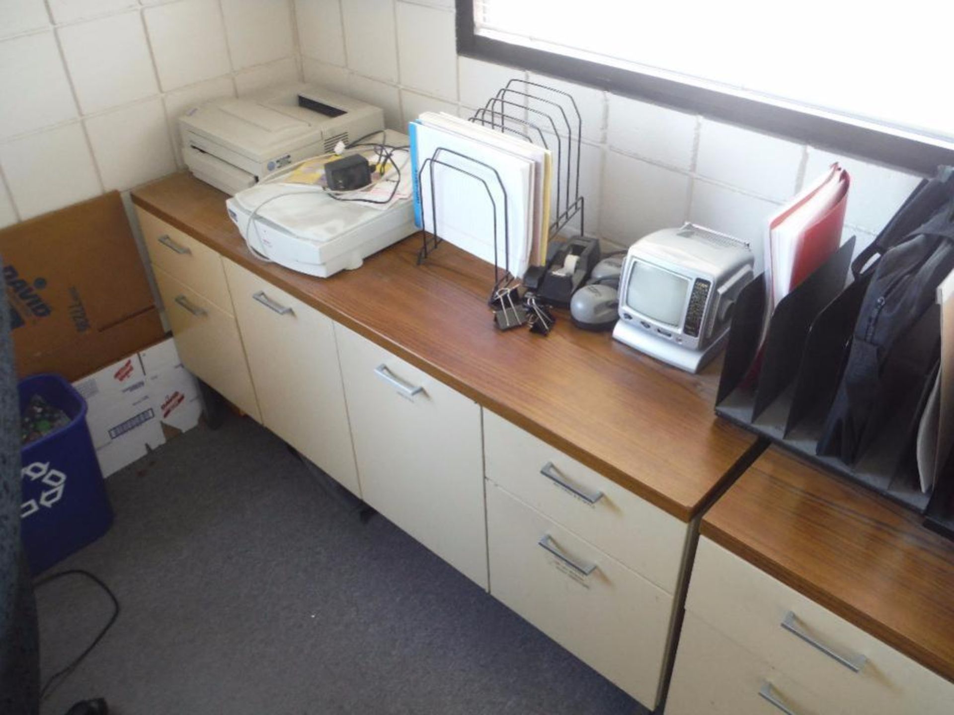 Contents of office, desk, 2 credenzas, 3 chairs, supplies ** Rigging Fee: $250 ** - Image 6 of 6