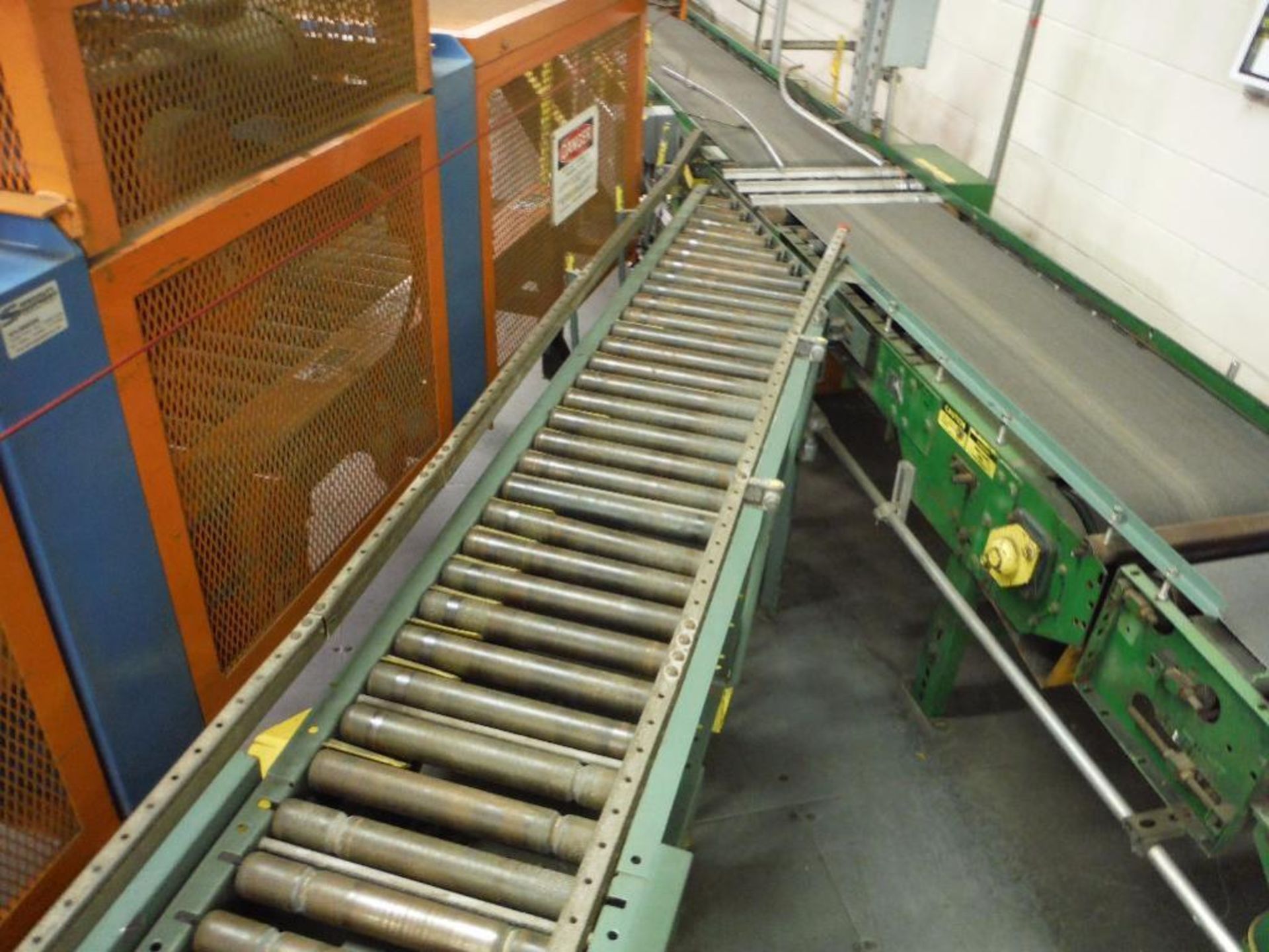 Hytrol powered roller conveyor, 26 ft. long x 15 in. wide, motor and drive, mild steel frame ** - Image 5 of 7