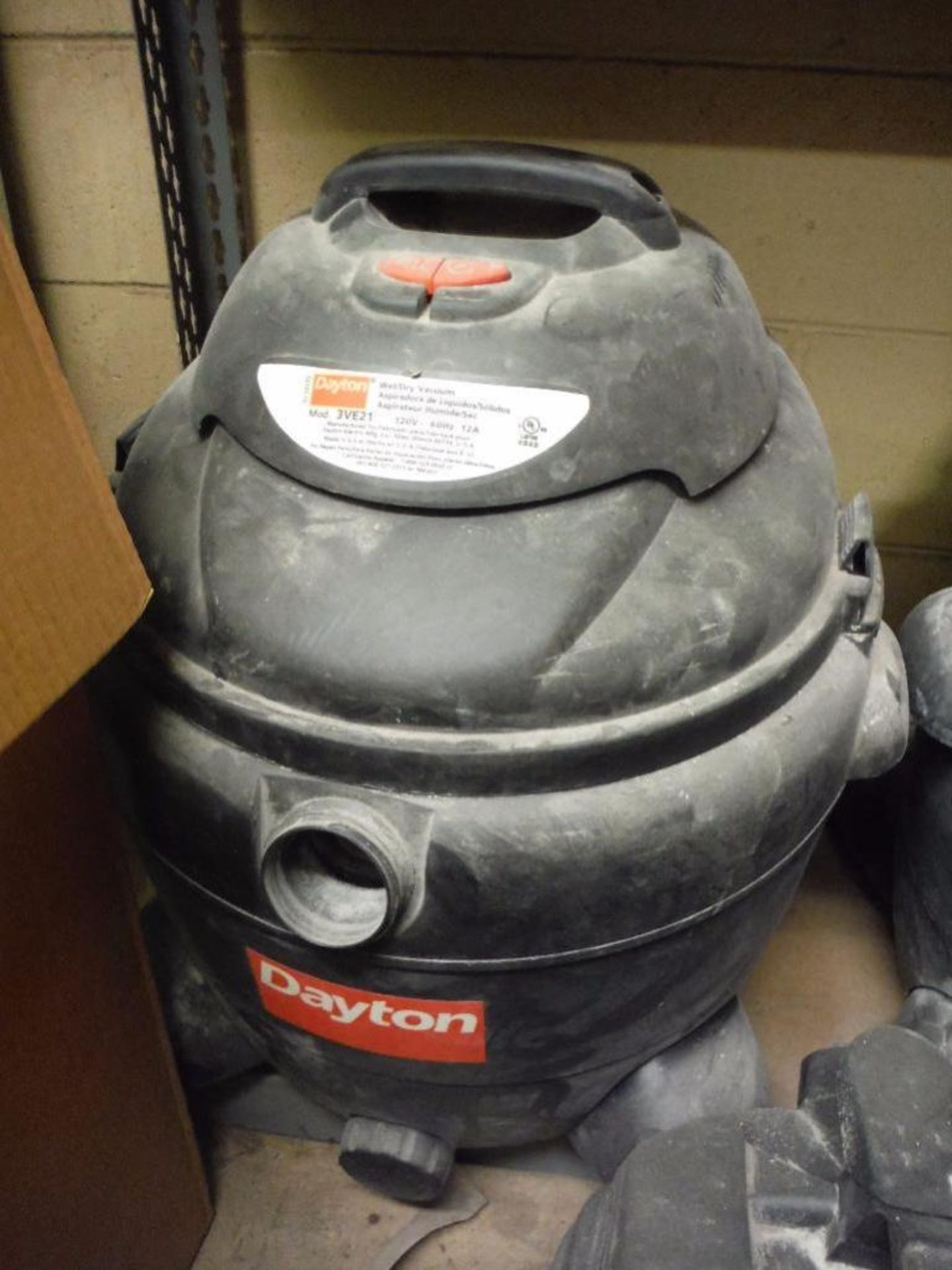 Contents of 1 sections of shelving, new in box Dayton shop vac, multiple used shop vacs ** Rigging - Image 7 of 12