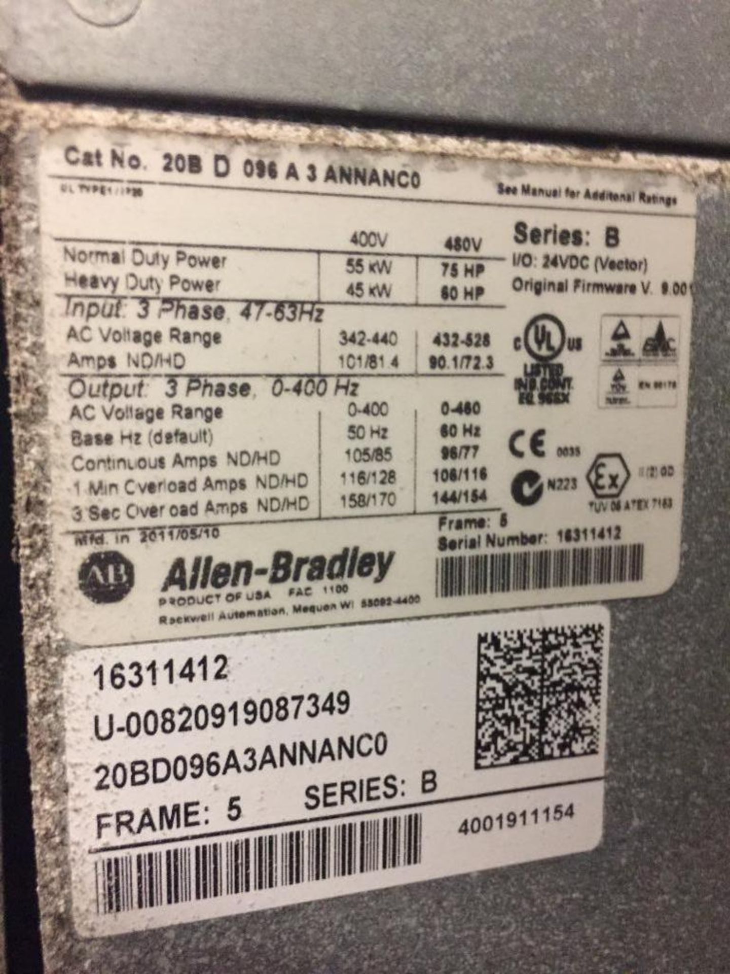 Allen Bradley powerflex 700 vfd, 75 hp ** Rigging Fee: $75 ** - Image 3 of 4
