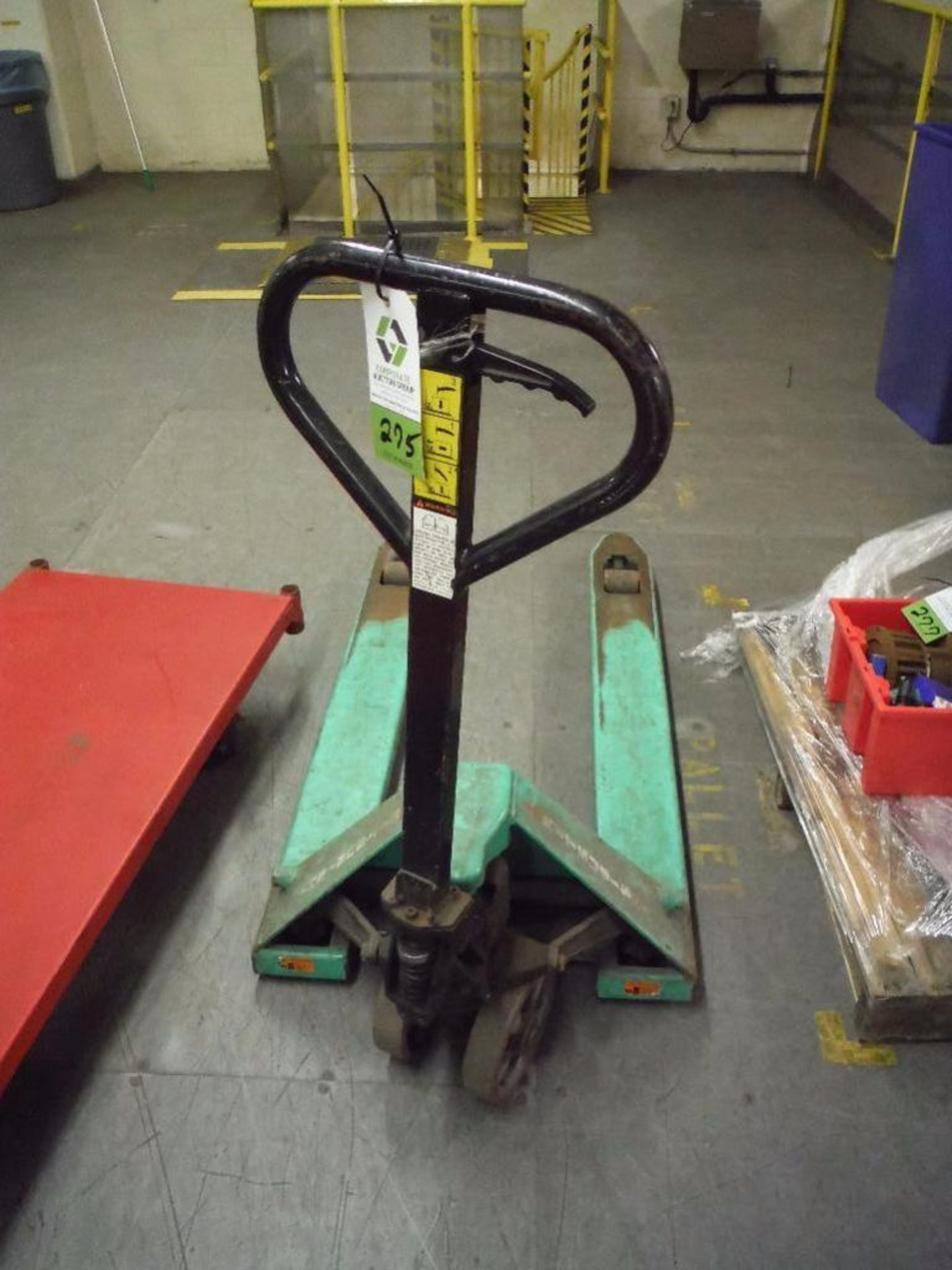 Mitsubishi green hand pallet jack, 5000 lb. capacity ** Rigging Fee: $10 ** - Image 2 of 3