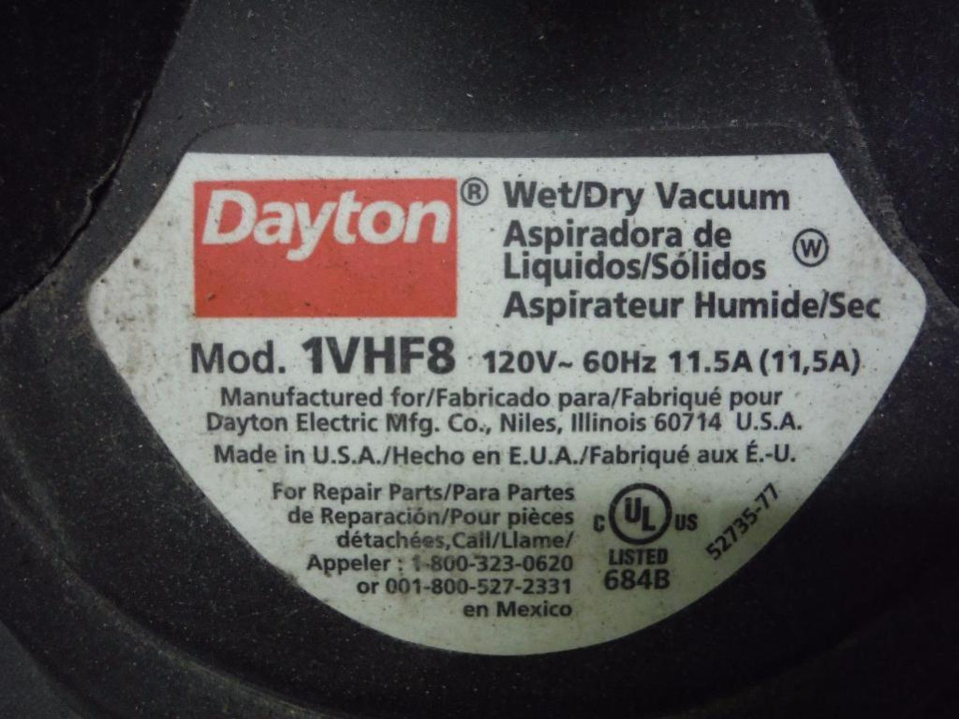Contents of 1 sections of shelving, new in box Dayton shop vac, multiple used shop vacs ** Rigging - Image 6 of 12