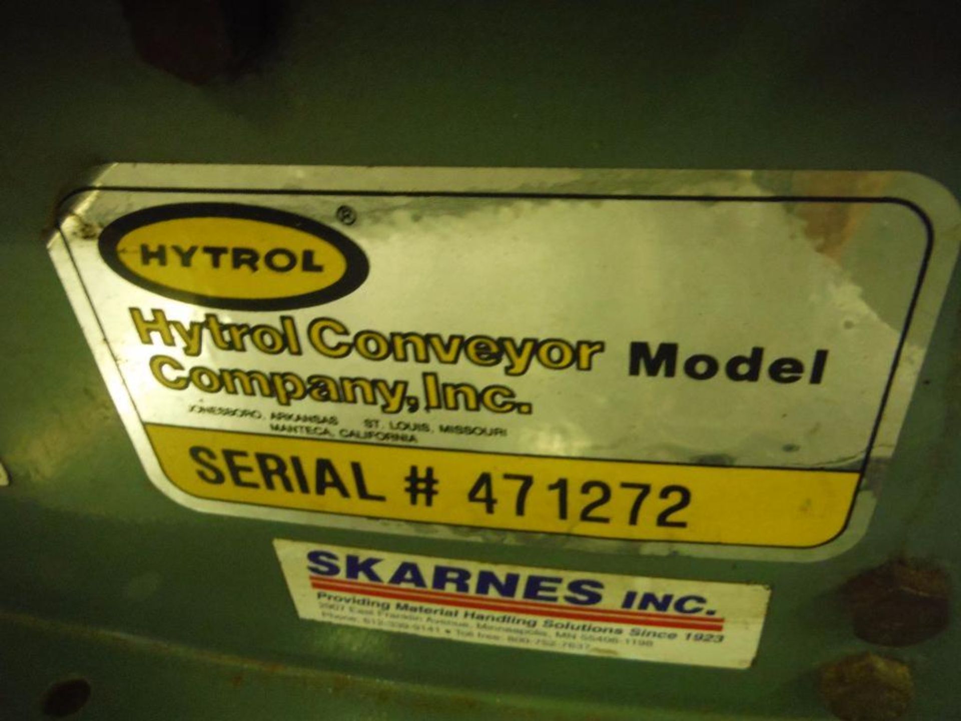 Hytrol 45 degree powered roller conveyor, 11 ft. long x 15 in. wide, motor and drive, mild steel - Image 3 of 5