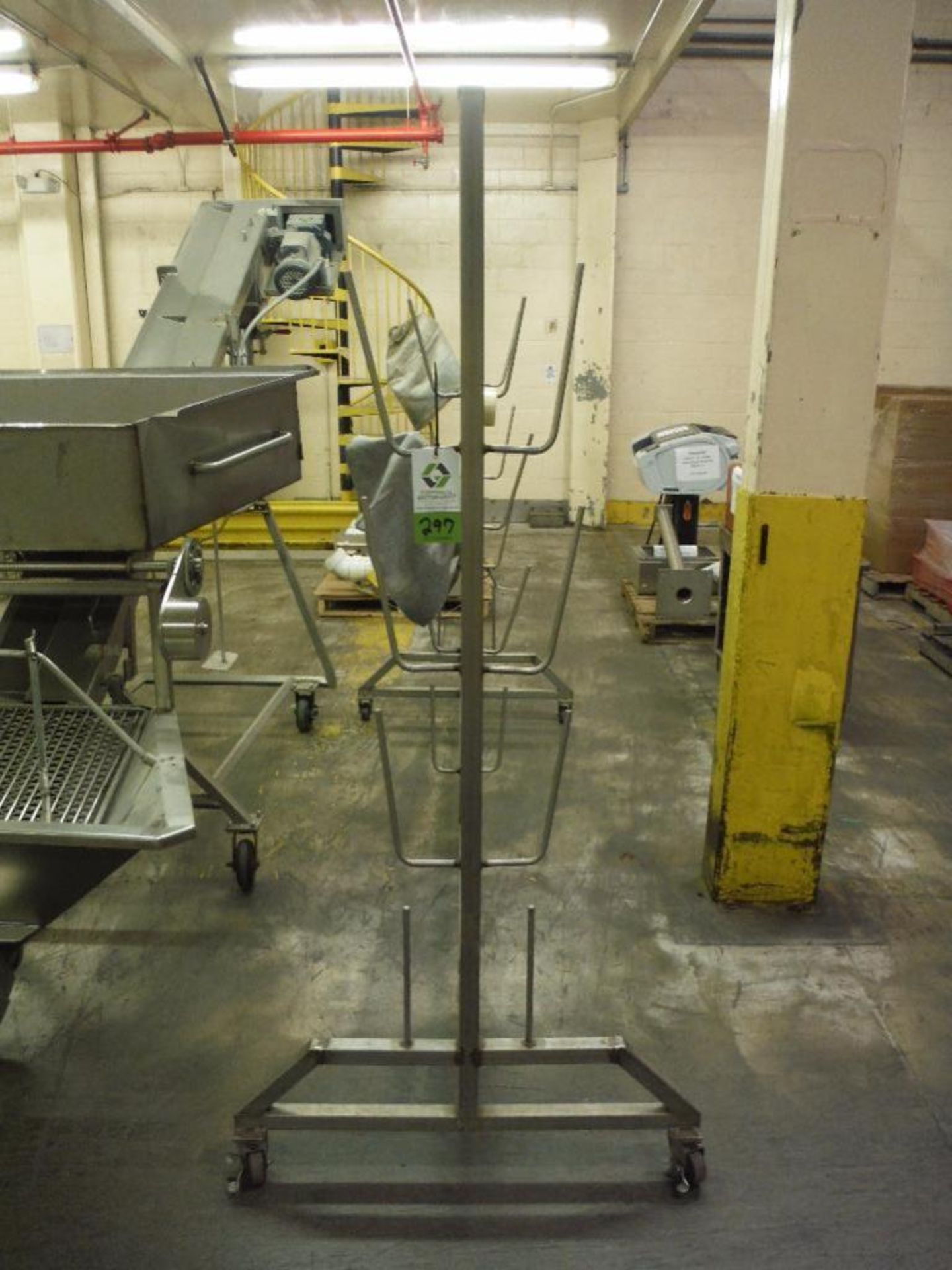 SS parts cart, 112 in. long x 36 in. wide x 78 in. tall, on casters ** Rigging Fee: $50 ** - Image 2 of 3