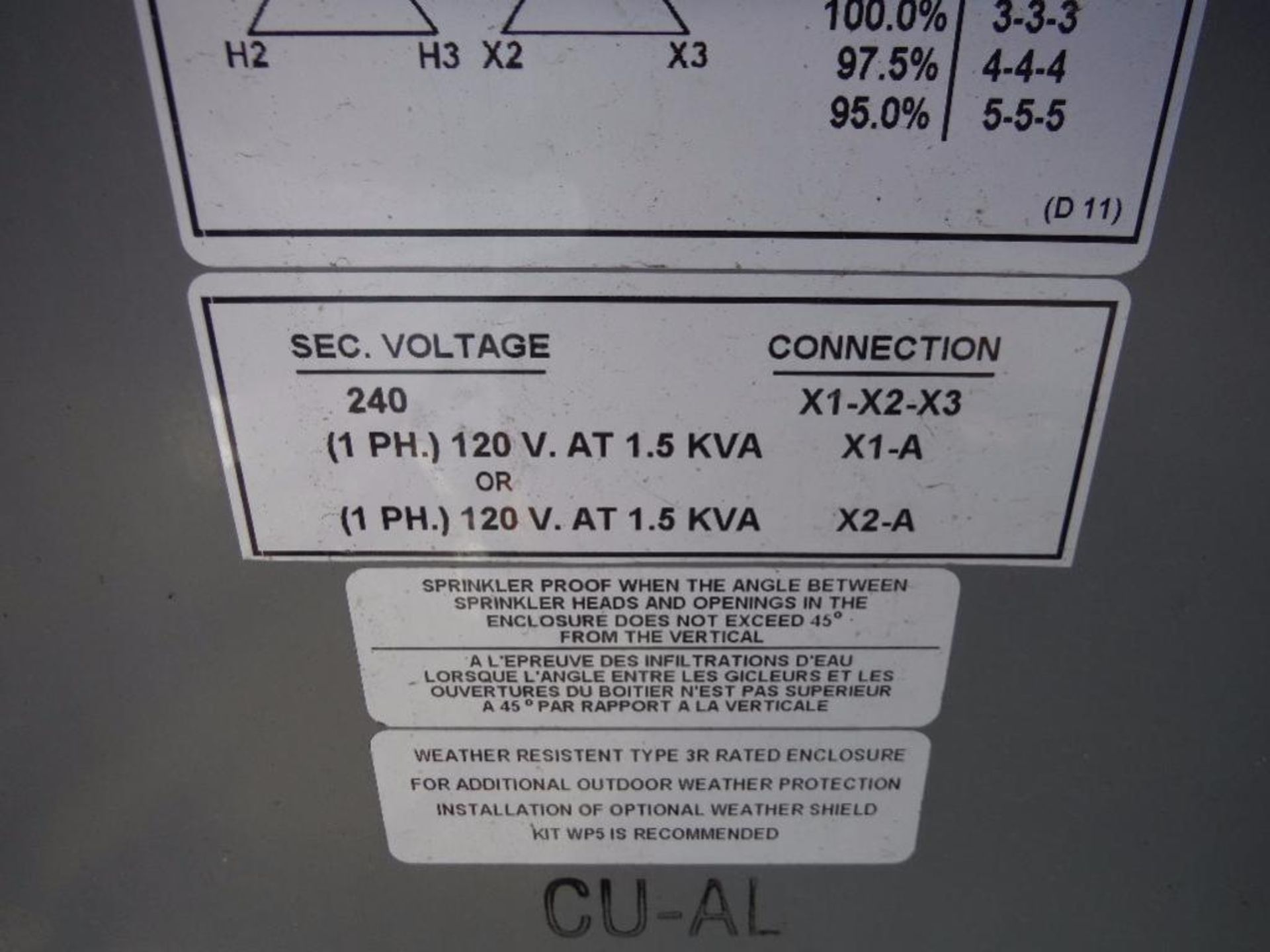 Temco dry type transformer, 30 kva, 480 volt to 240 volt ** Rigging Fee: $25 ** - Image 4 of 4