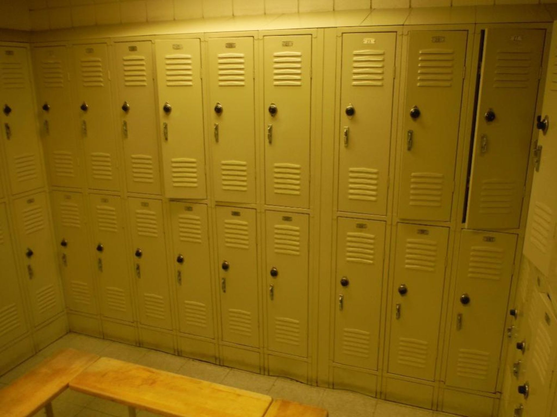 (46) lockers, 36 in. x 12 in., 3 benches ** Rigging Fee: $350 ** - Image 2 of 5