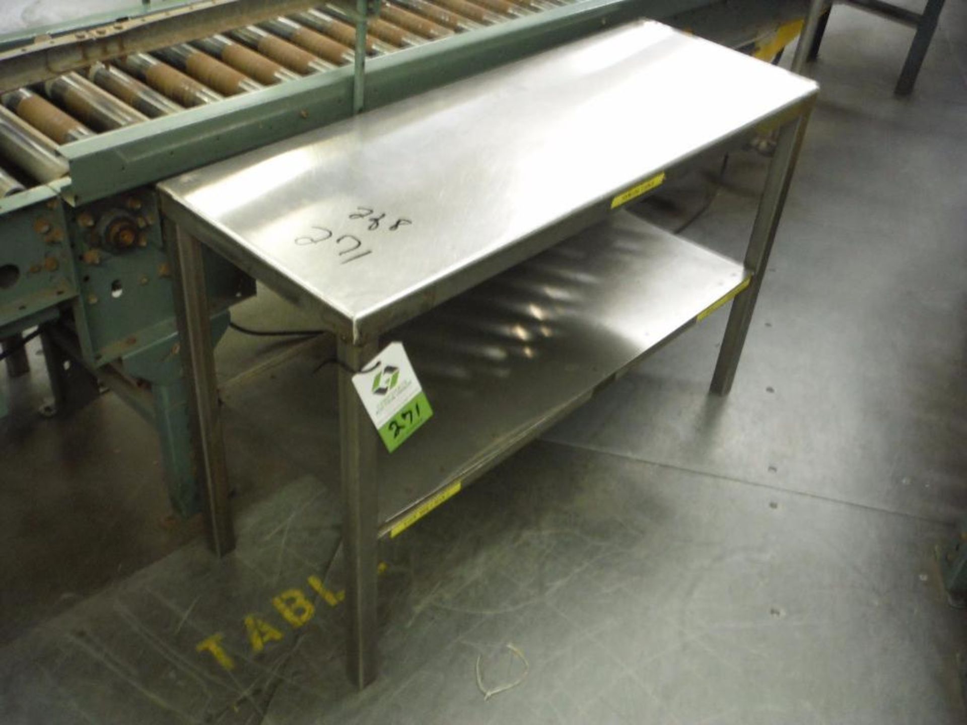 SS tables, all approx. 44 in. long x 16 in. wide x 32 in. tall (EACH) ** Rigging Fee: $25 **