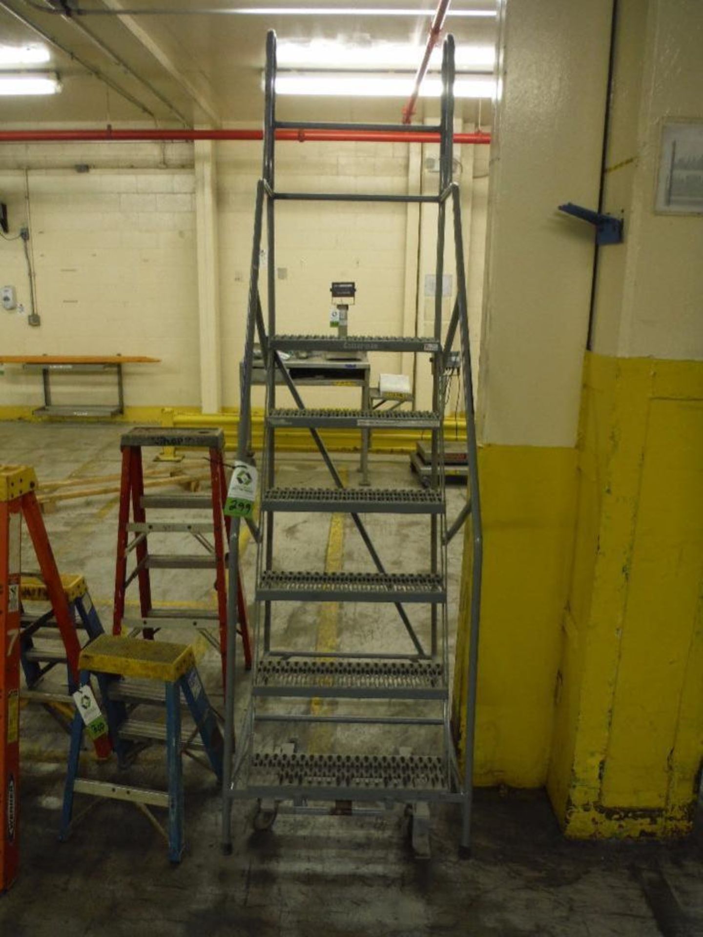 Cotterman 6 step rolling warehouse ladder, 24 in. wide, 450 lb. capacity ** Rigging Fee: $25 **