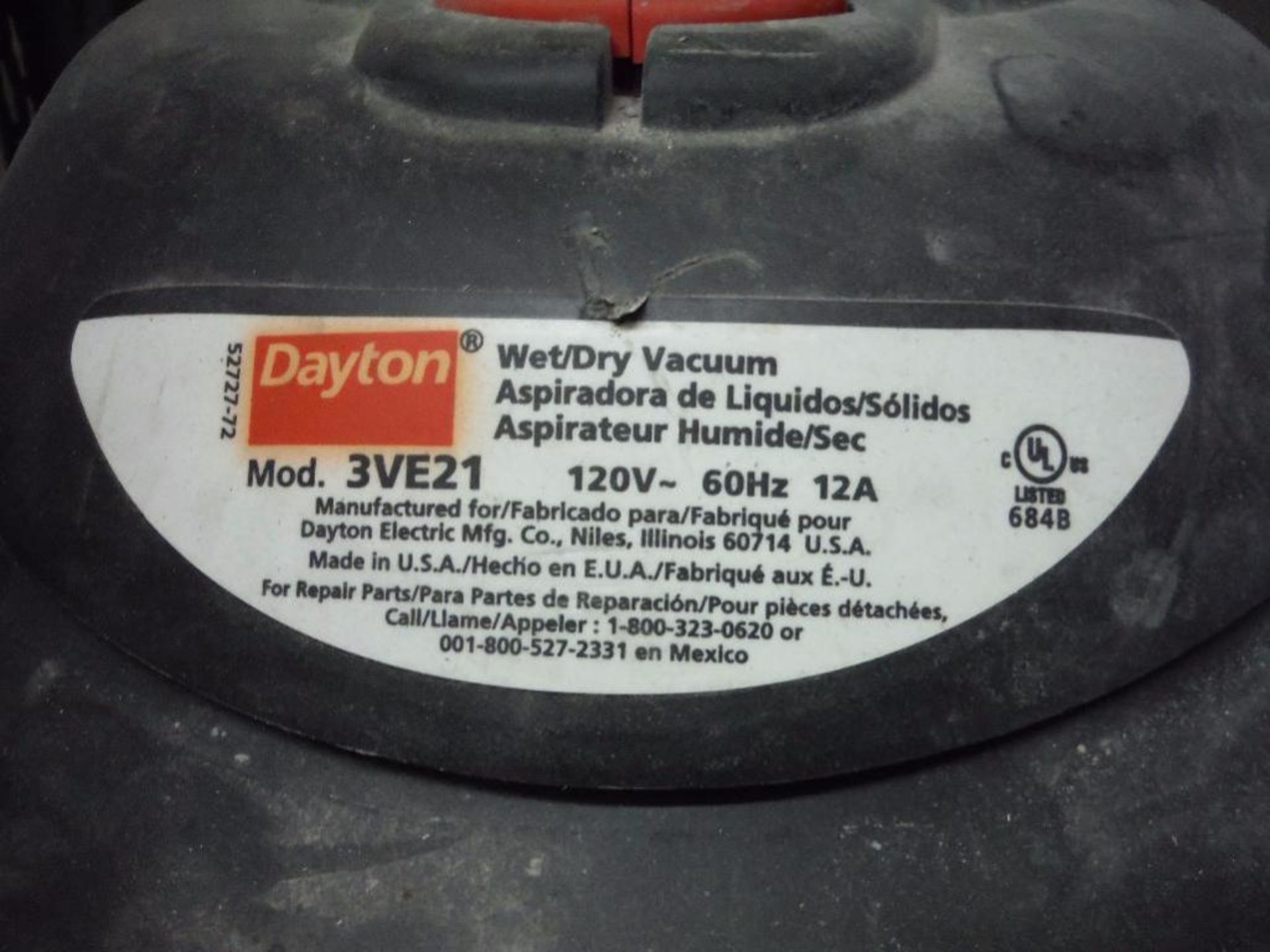 Contents of 1 sections of shelving, new in box Dayton shop vac, multiple used shop vacs ** Rigging - Image 8 of 12