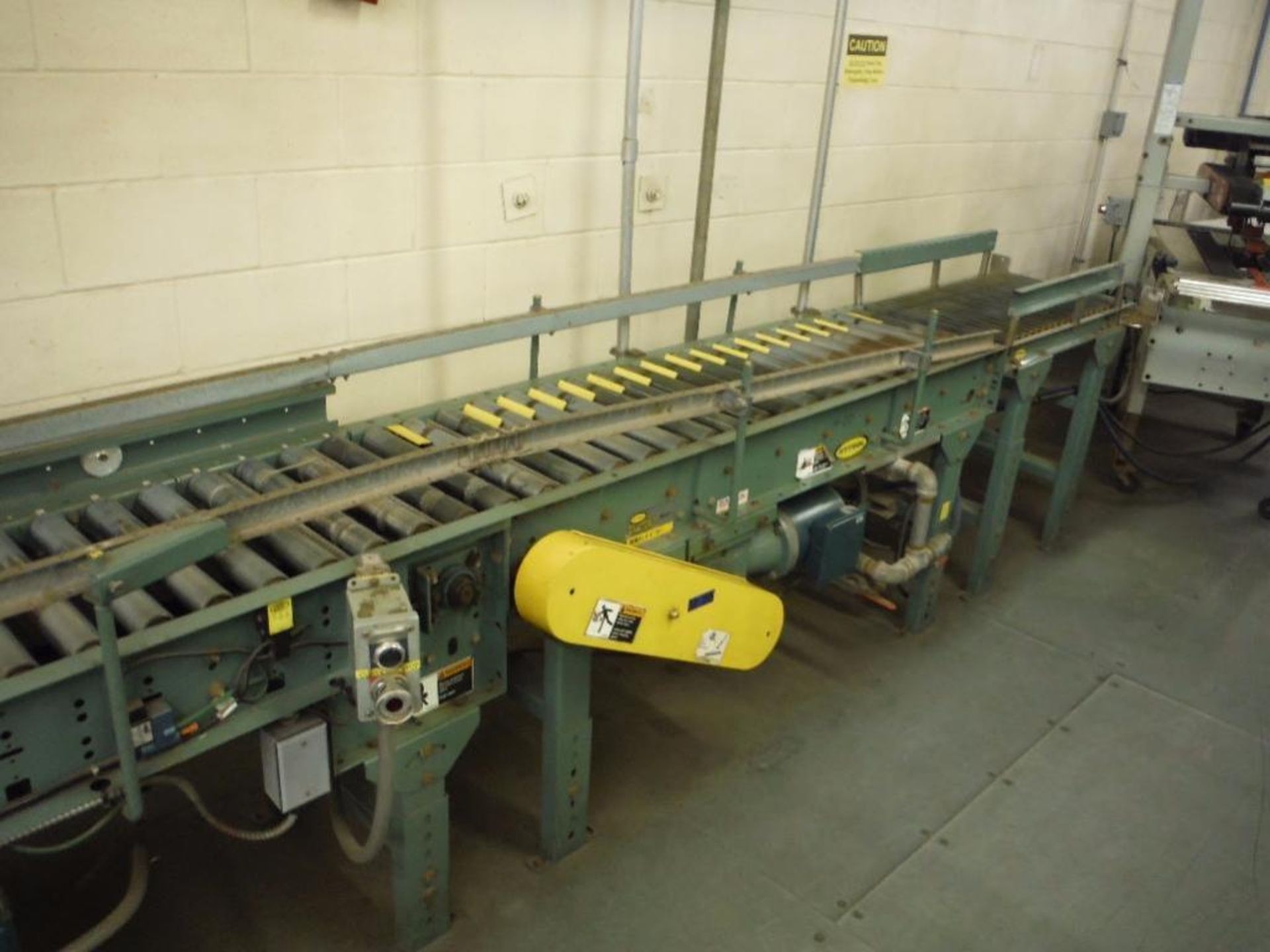 Hytrol powered roller conveyor, 19 ft. long x 15 in. wide, motor and drive, mild steel frame ** - Image 4 of 6