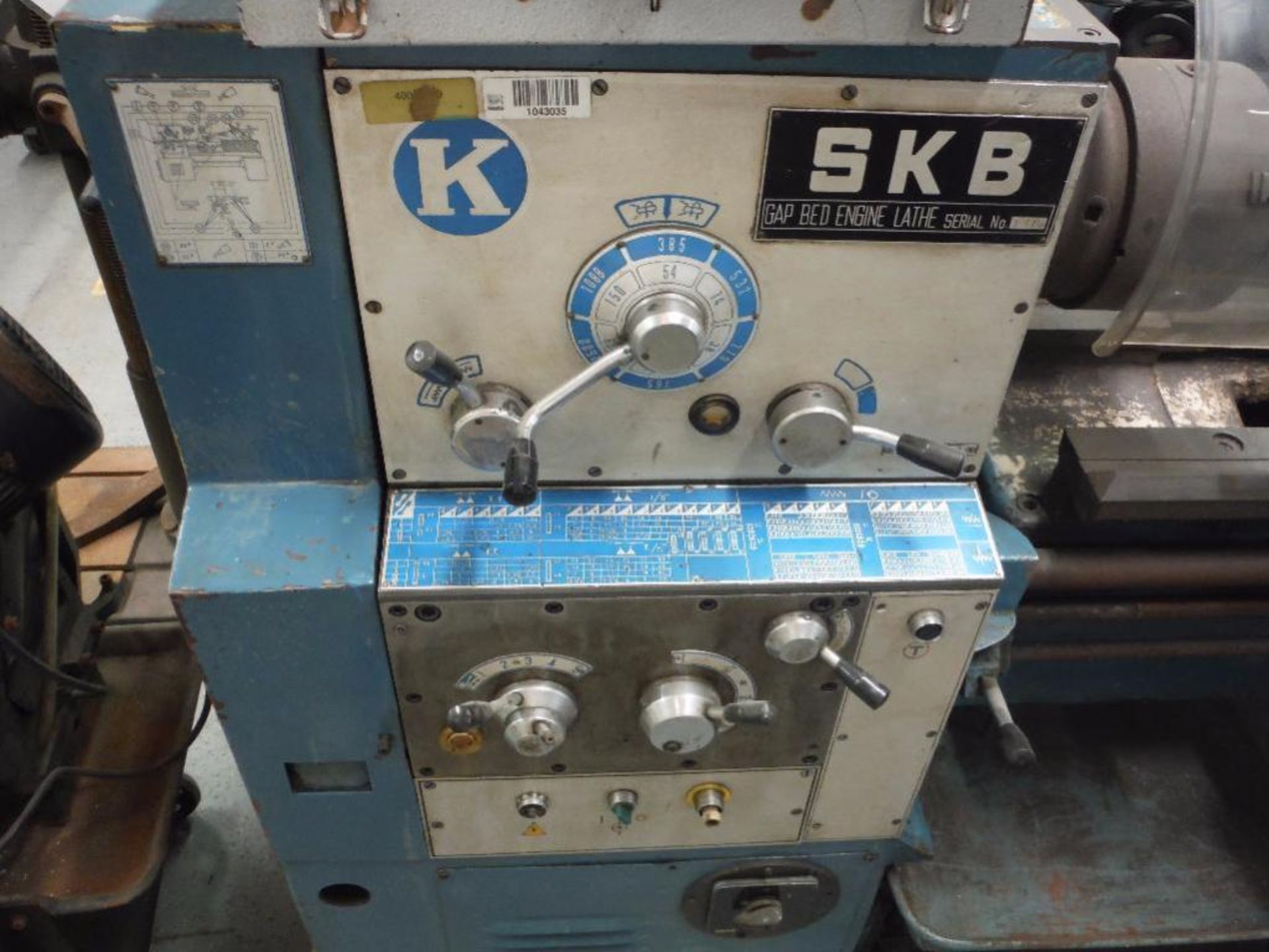 SKB gap bed engine lathe, SN 1715, with change parts cart, on casters ** Rigging Fee: $400 ** - Image 6 of 15