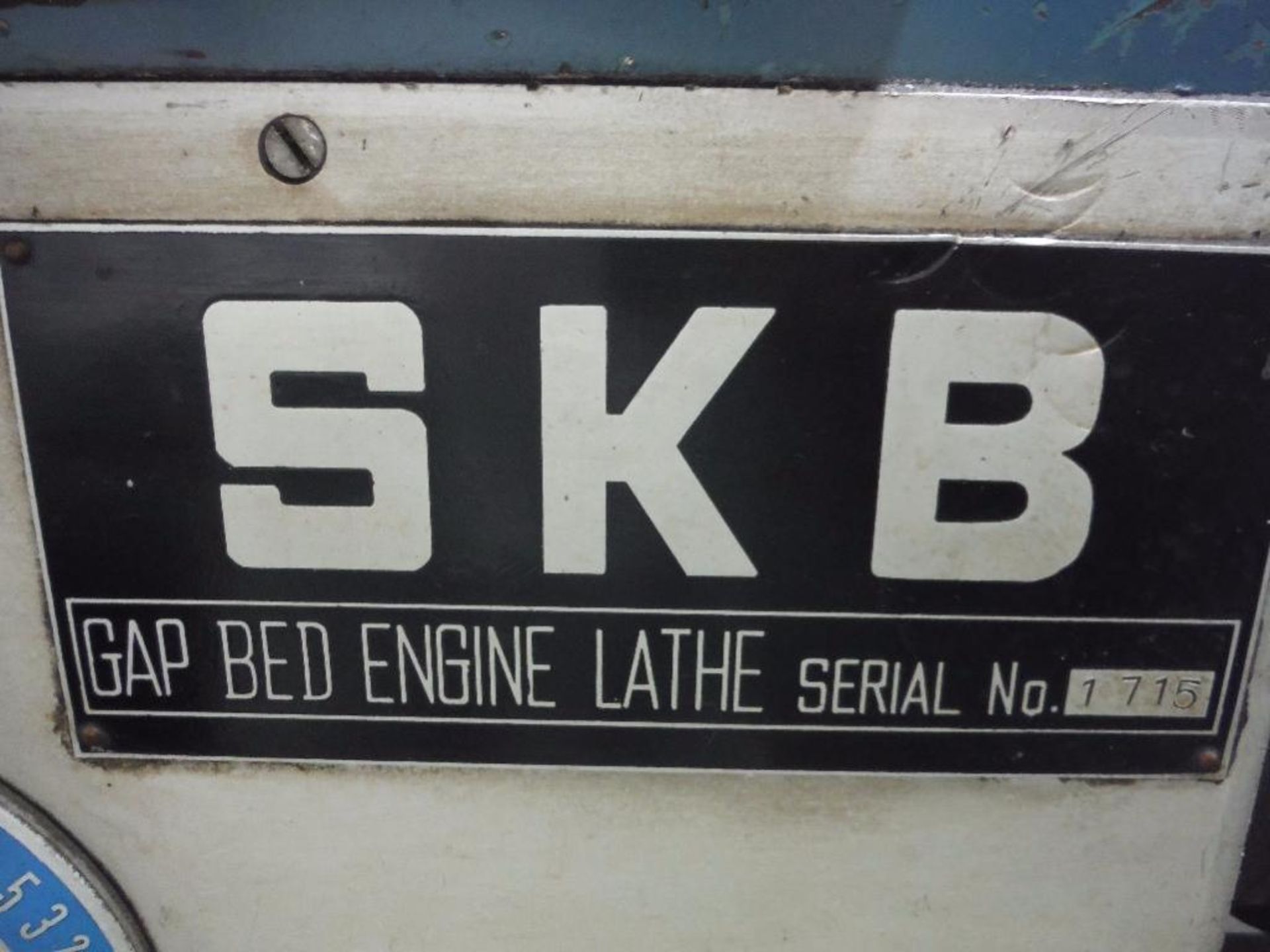 SKB gap bed engine lathe, SN 1715, with change parts cart, on casters ** Rigging Fee: $400 ** - Image 7 of 15