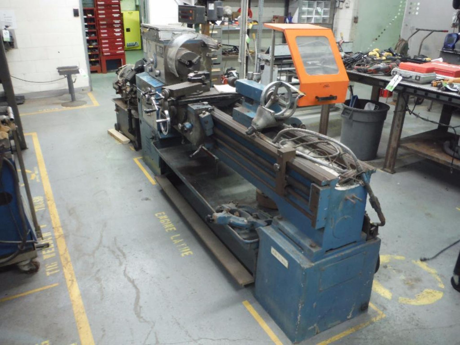 SKB gap bed engine lathe, SN 1715, with change parts cart, on casters ** Rigging Fee: $400 **