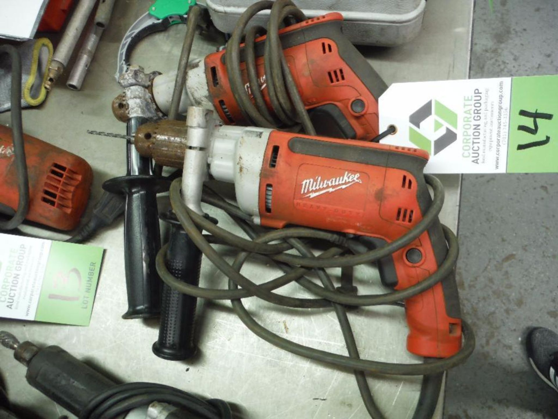 (2) Milwaukee 3/8 in. drills ** Rigging Fee: $5 ** - Image 4 of 4