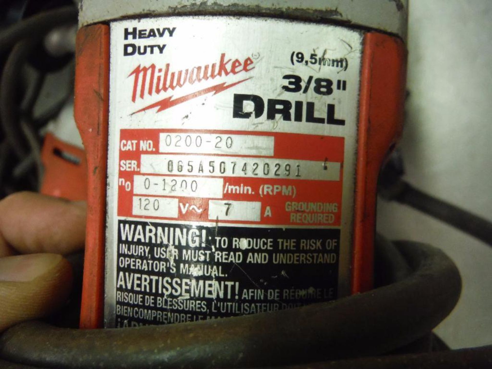 (2) Milwaukee 3/8 in. drills ** Rigging Fee: $5 ** - Image 3 of 4