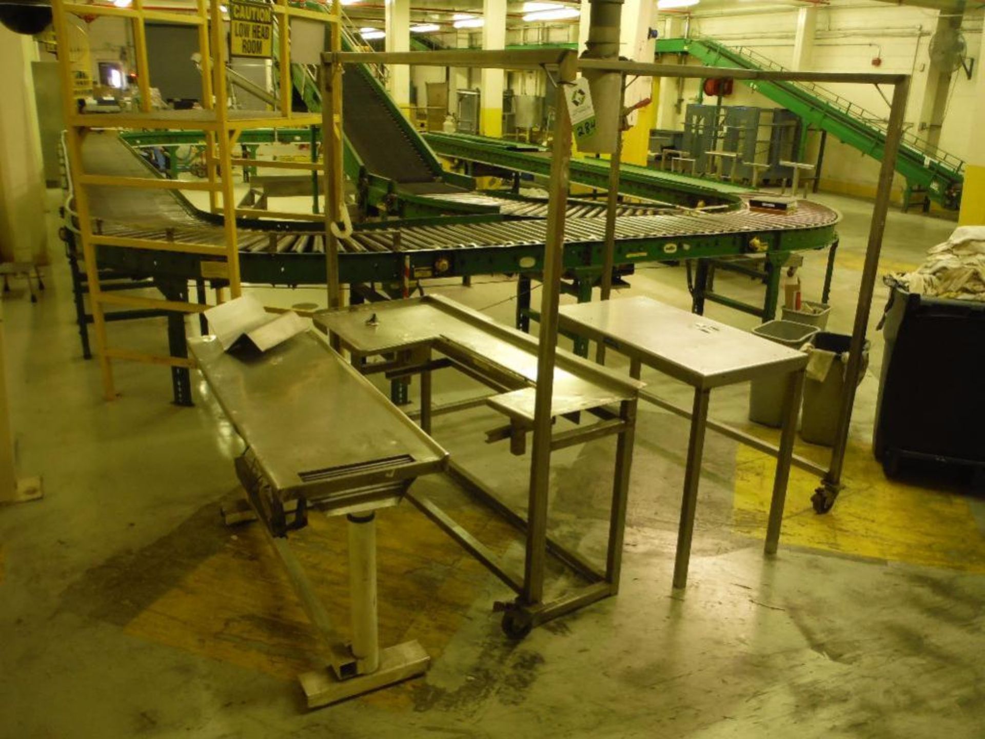(3) SS packoff tables, assorted sizes, SS frame for filling on casters ** Rigging Fee: $25 ** - Image 2 of 2