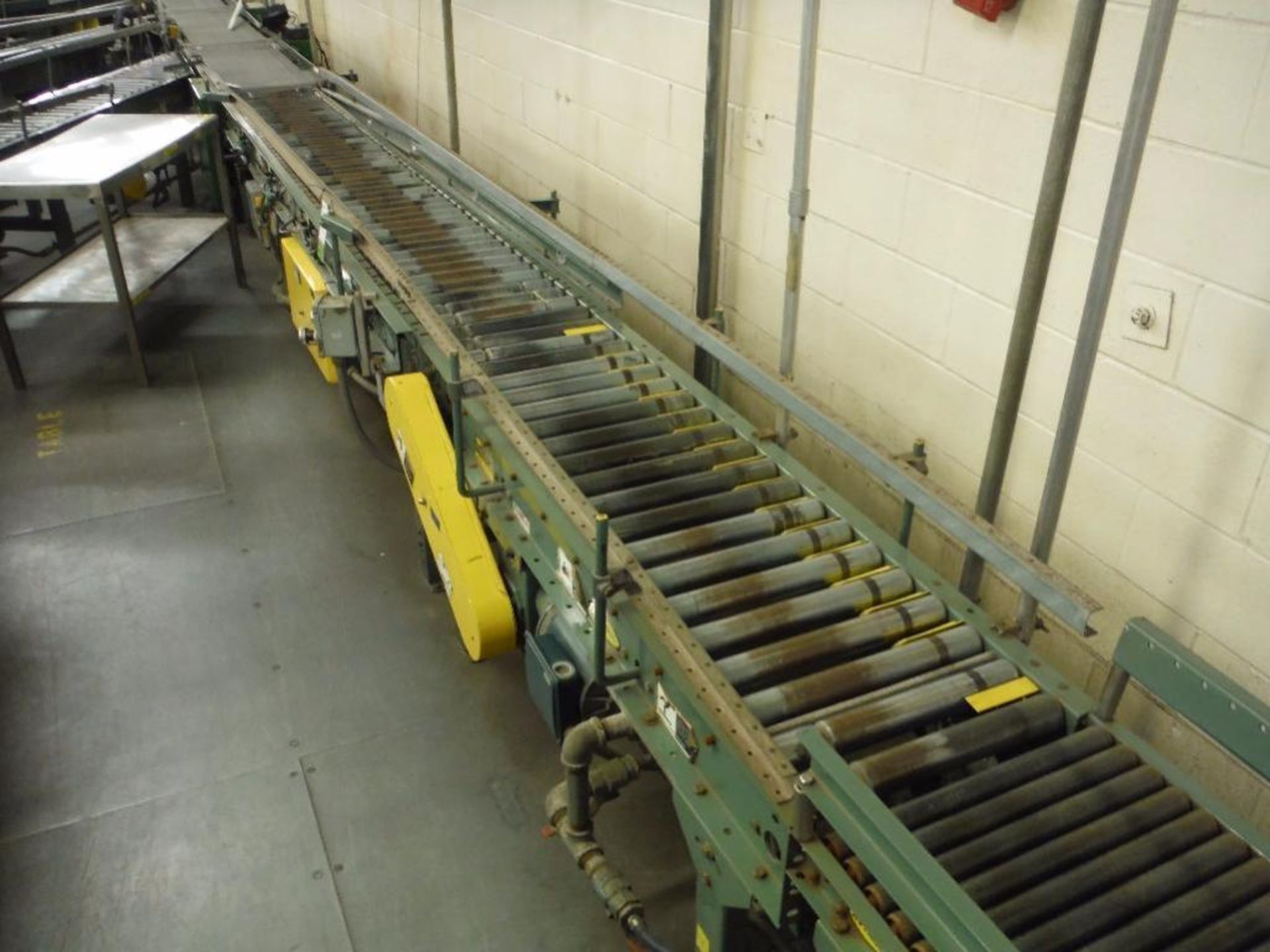 Hytrol powered roller conveyor, 19 ft. long x 15 in. wide, motor and drive, mild steel frame ** - Image 5 of 6