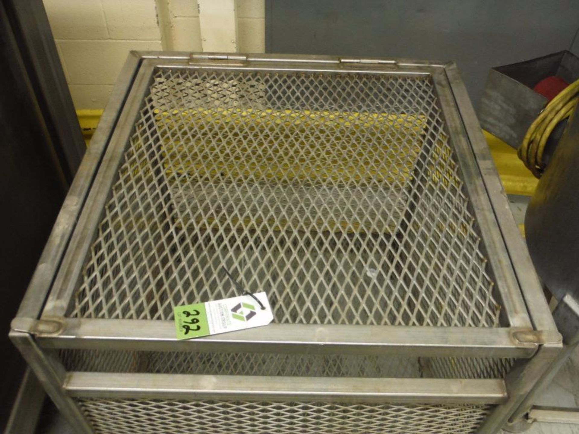 SS cage with hinged lid, 36 in. x 36 in. x 36 in, on casters ** Rigging Fee: $25 ** - Image 3 of 3