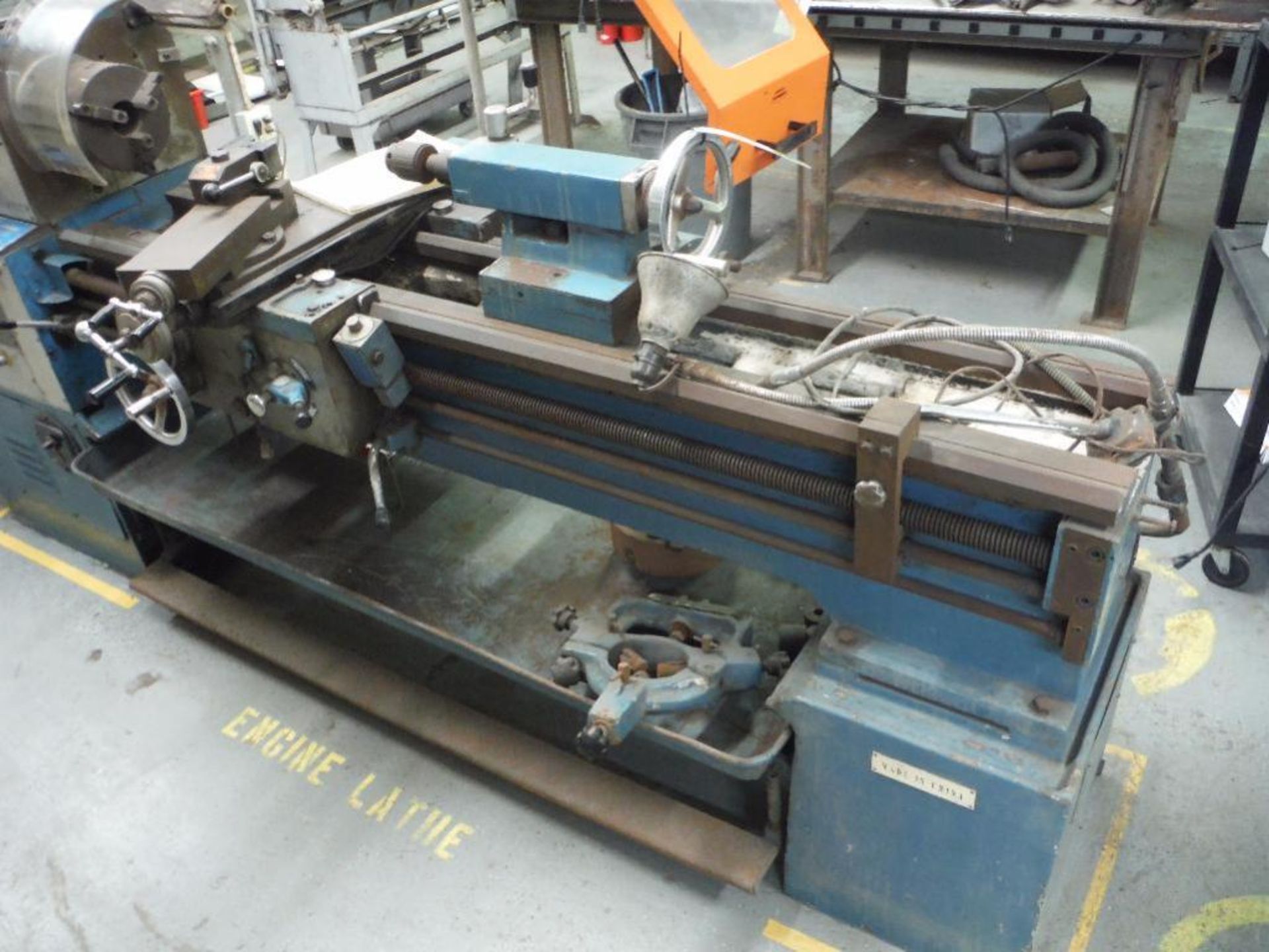 SKB gap bed engine lathe, SN 1715, with change parts cart, on casters ** Rigging Fee: $400 ** - Image 2 of 15