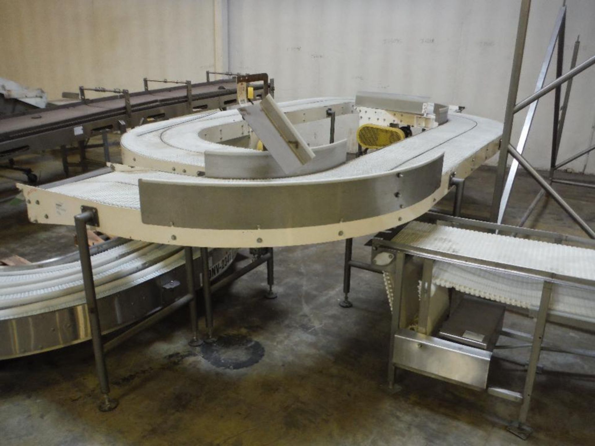 180 degree dual lane conveyor, 11.5 in. wide each, overall 192 in. long x 46 in. tall, carbon steel - Image 2 of 6