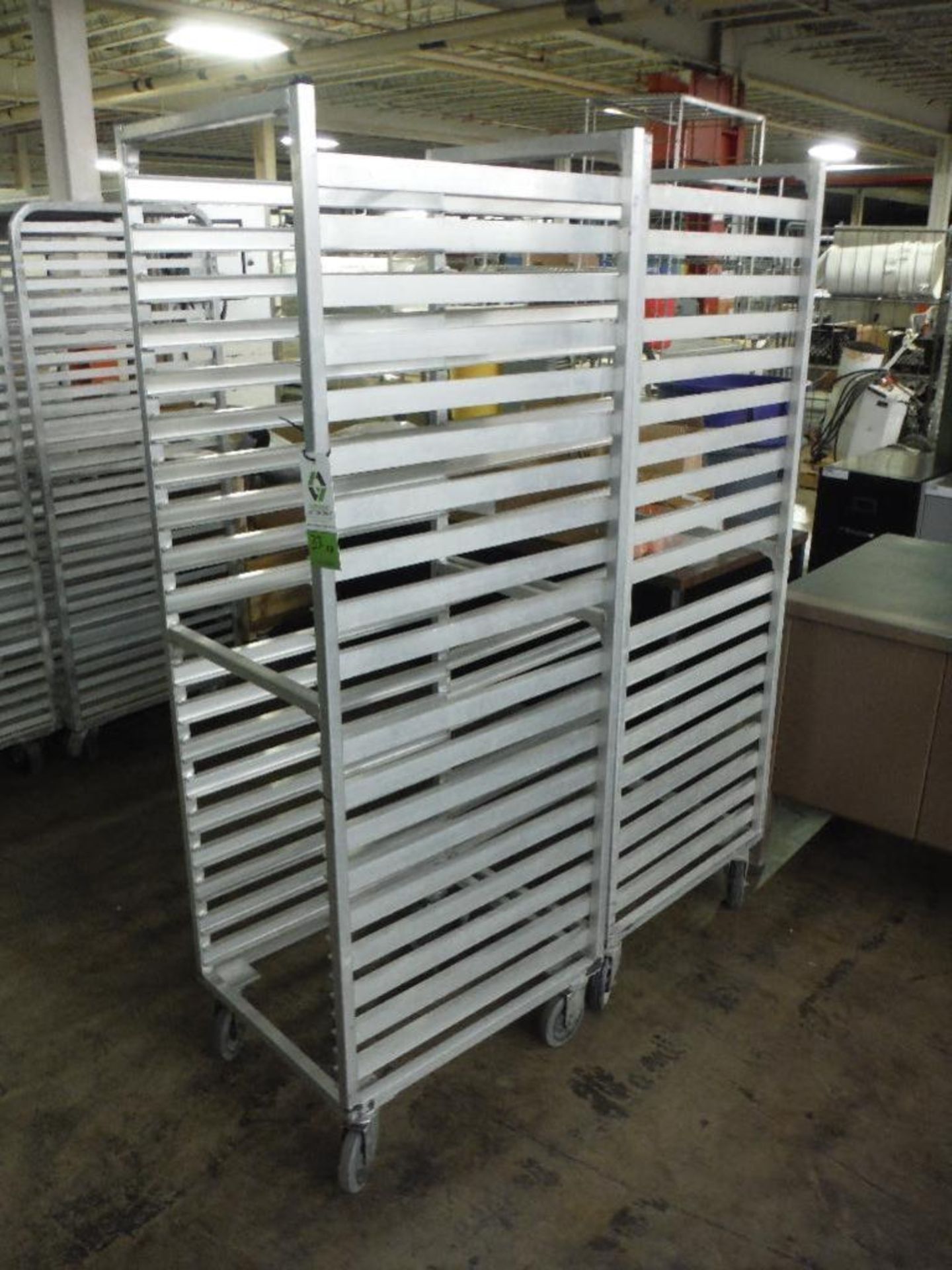 Aluminum bakery rack, 26 in. long x 18 in. wide x 70 in. tall, 19 shelves (EACH) ** Rigging Fee: $20