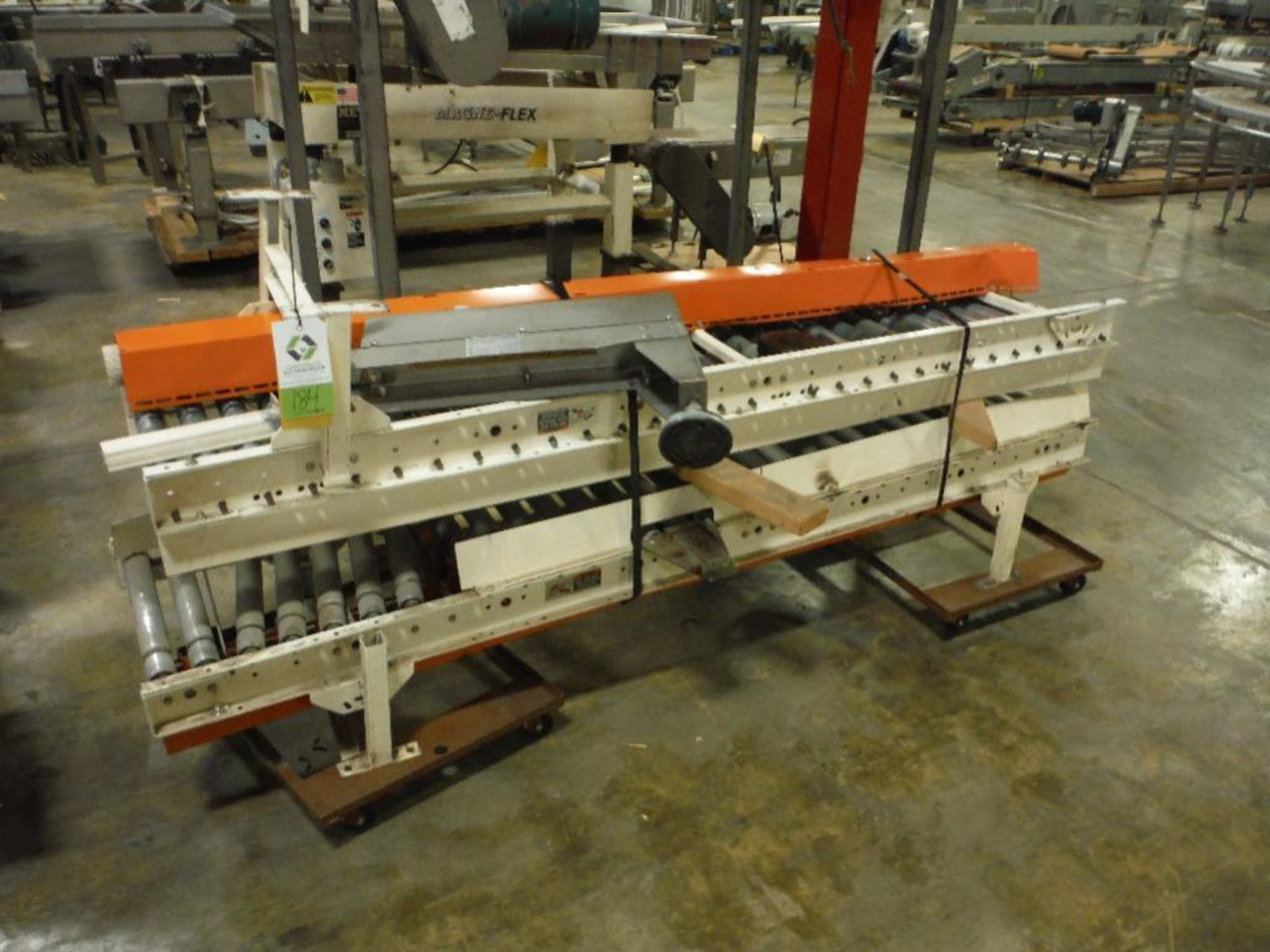 Powered roller conveyor, 180 in. long x 15 in. wide rollers, missing motor and drive ** Rigging Fee: