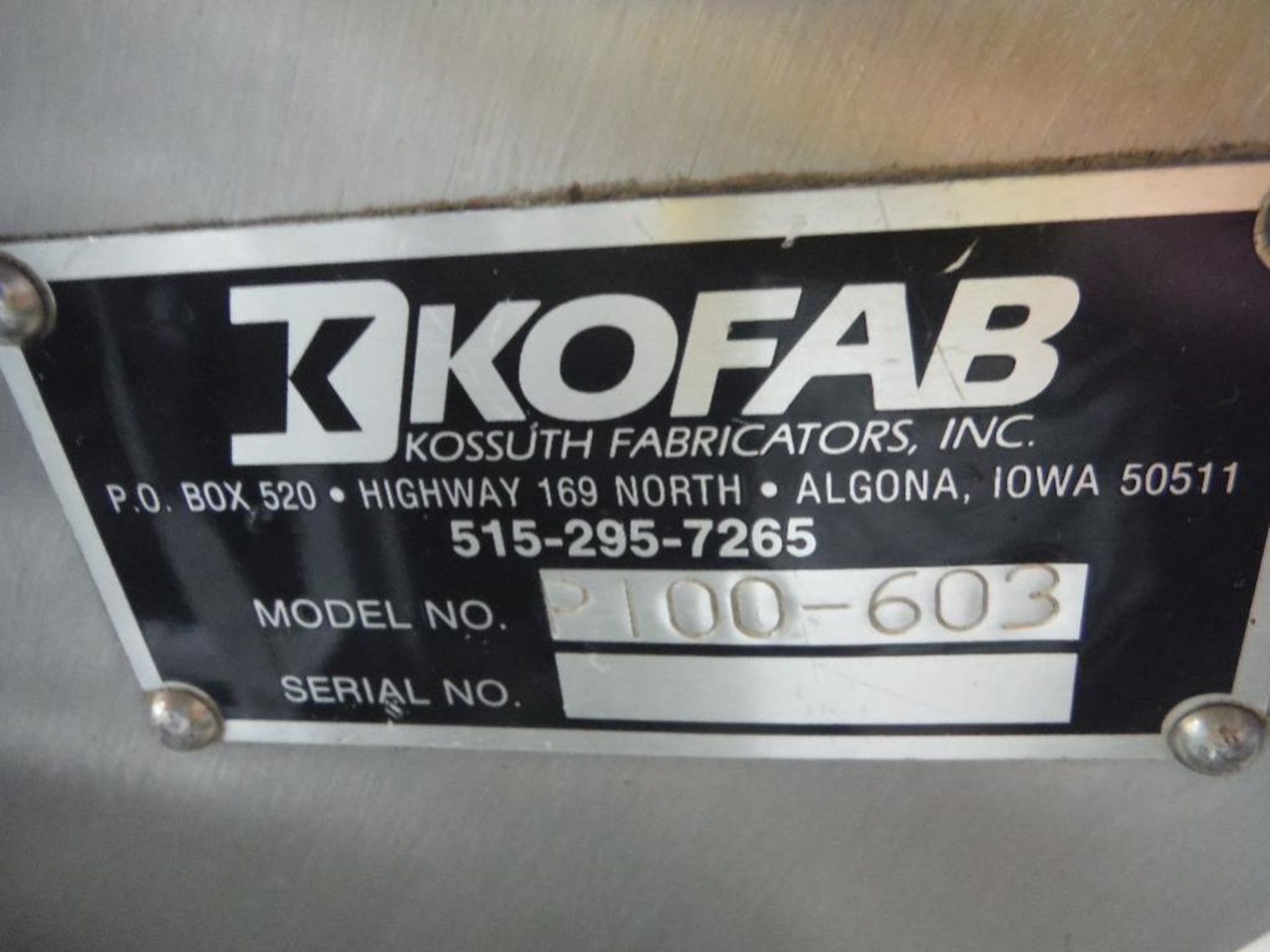Kofab 180 degree conveyor, Model 2100-603, accumulation belt, 150 in. long straight, 180 degree turn - Image 3 of 7
