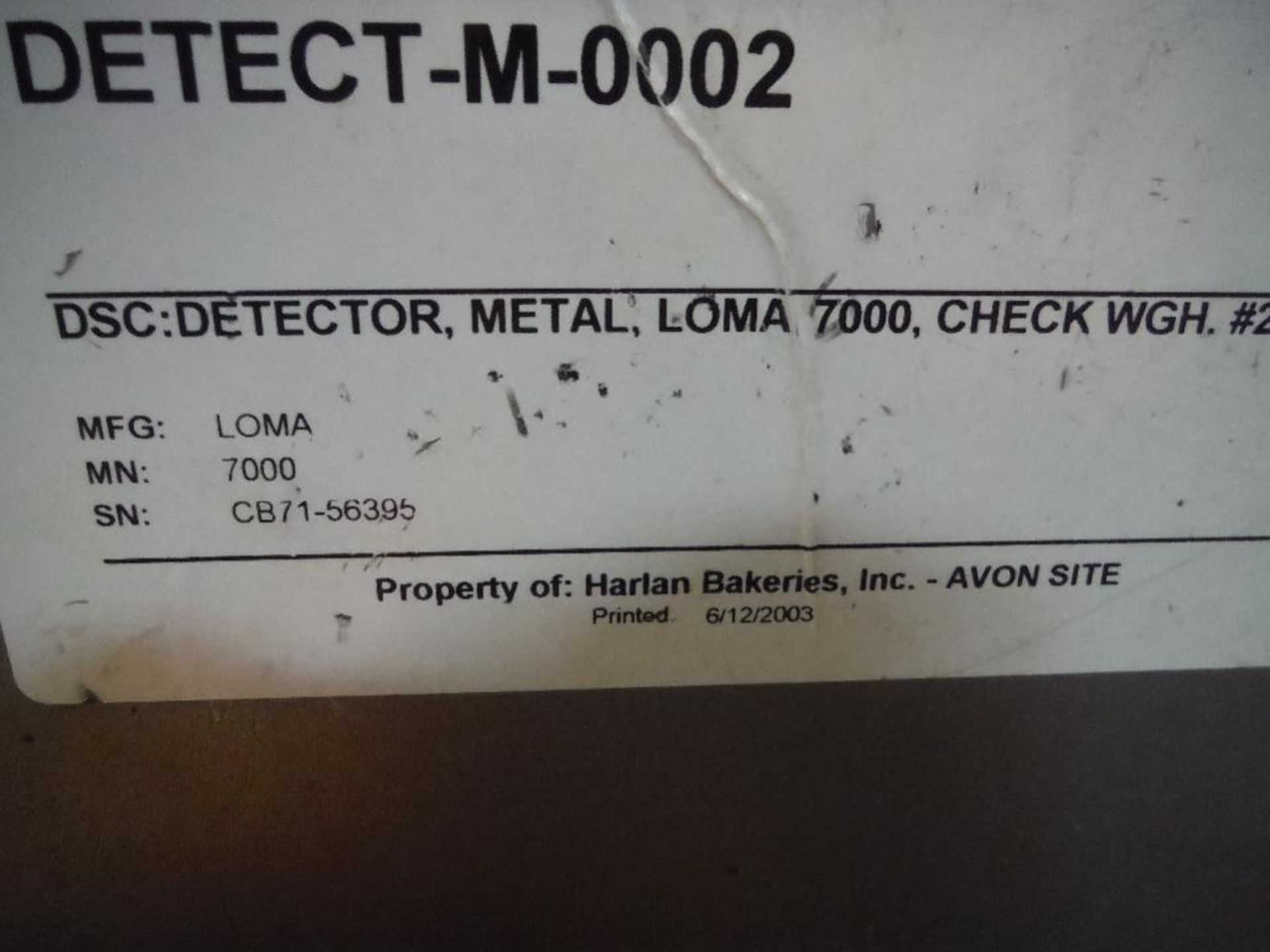 1997 Loma metal detector/check weigher combo, metal detector aperture 17.5 in. wide x 7 in. tall, Lo - Image 10 of 10