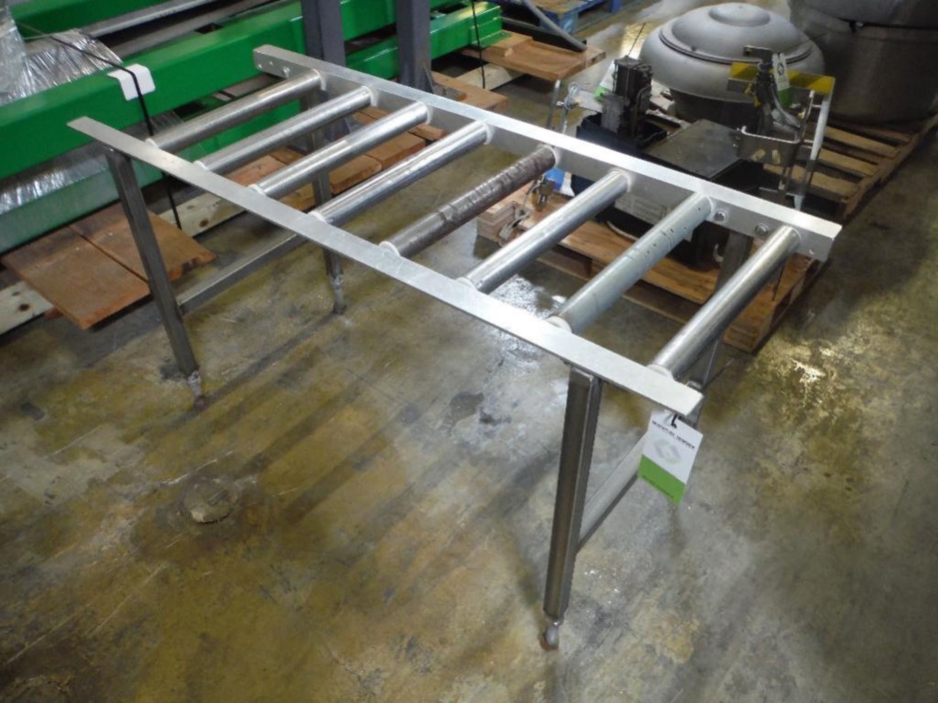 3 SS and aluminum gravity roller conveyor, missing rollers ** Rigging Fee: $75 ** - Image 3 of 3