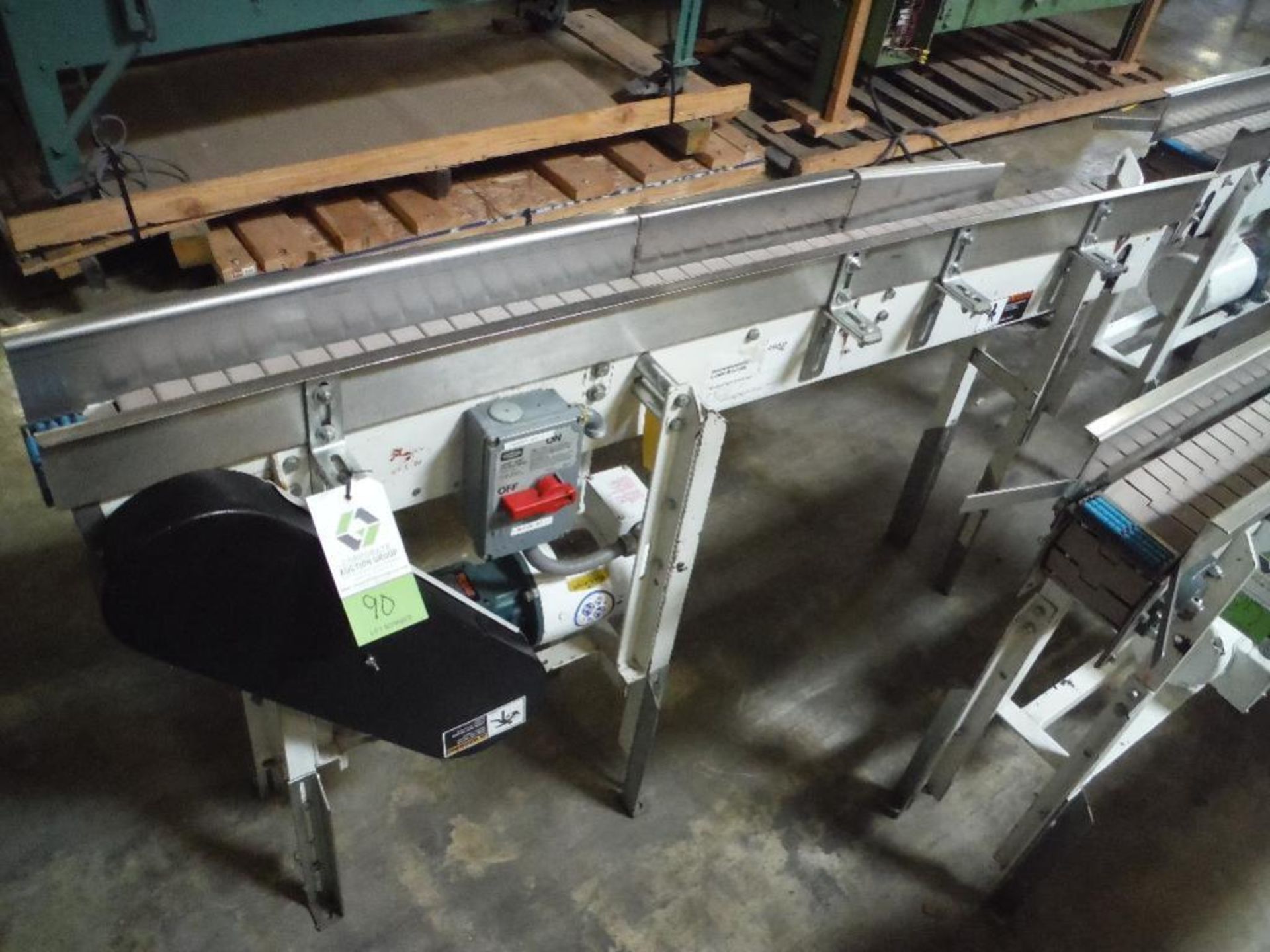 Arrowhead conveyor, 72 in. long x 5 in. wide x 35 in. tall, table top belt, carbon steel frame, has - Image 2 of 5