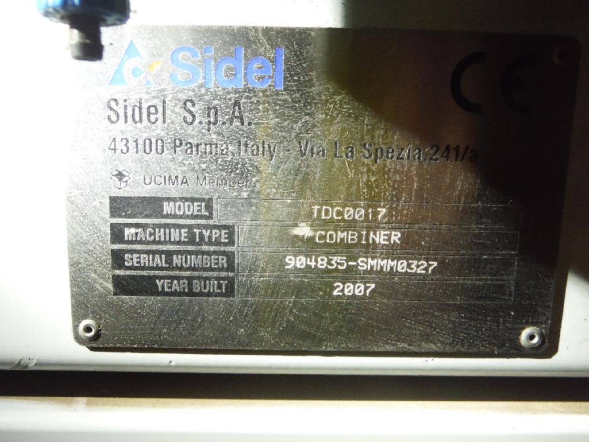 2007 Sidel combiner conveyor, Model TDC0017, SN 904835-SMMM0327, 98 in. long x 66 in. wide, with con - Image 12 of 13