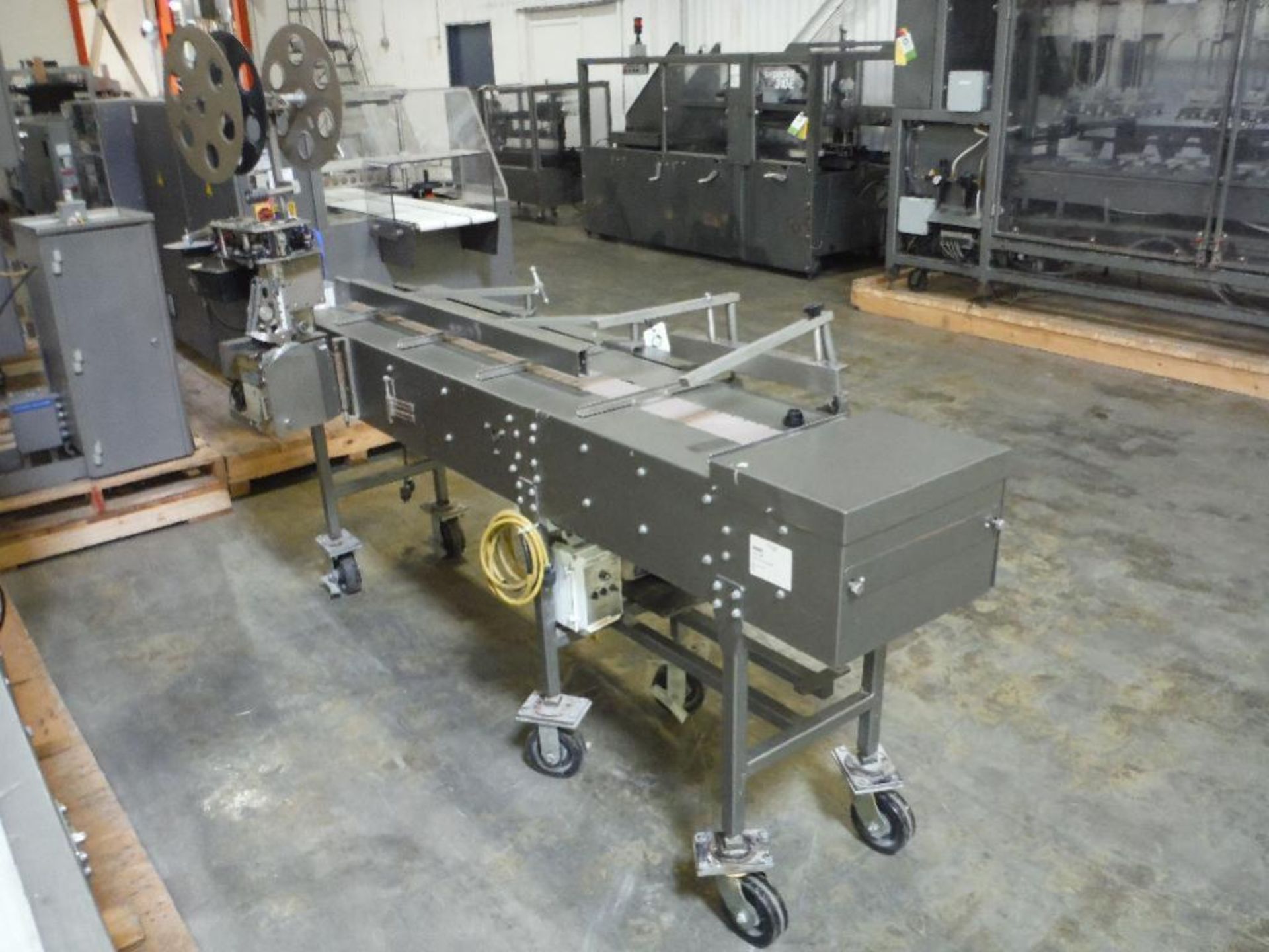 Kwik Lok bag closer with conveyor, Type 100E, Model CL, SN 38347, plastic table top belt, 86 in. lon - Image 2 of 9