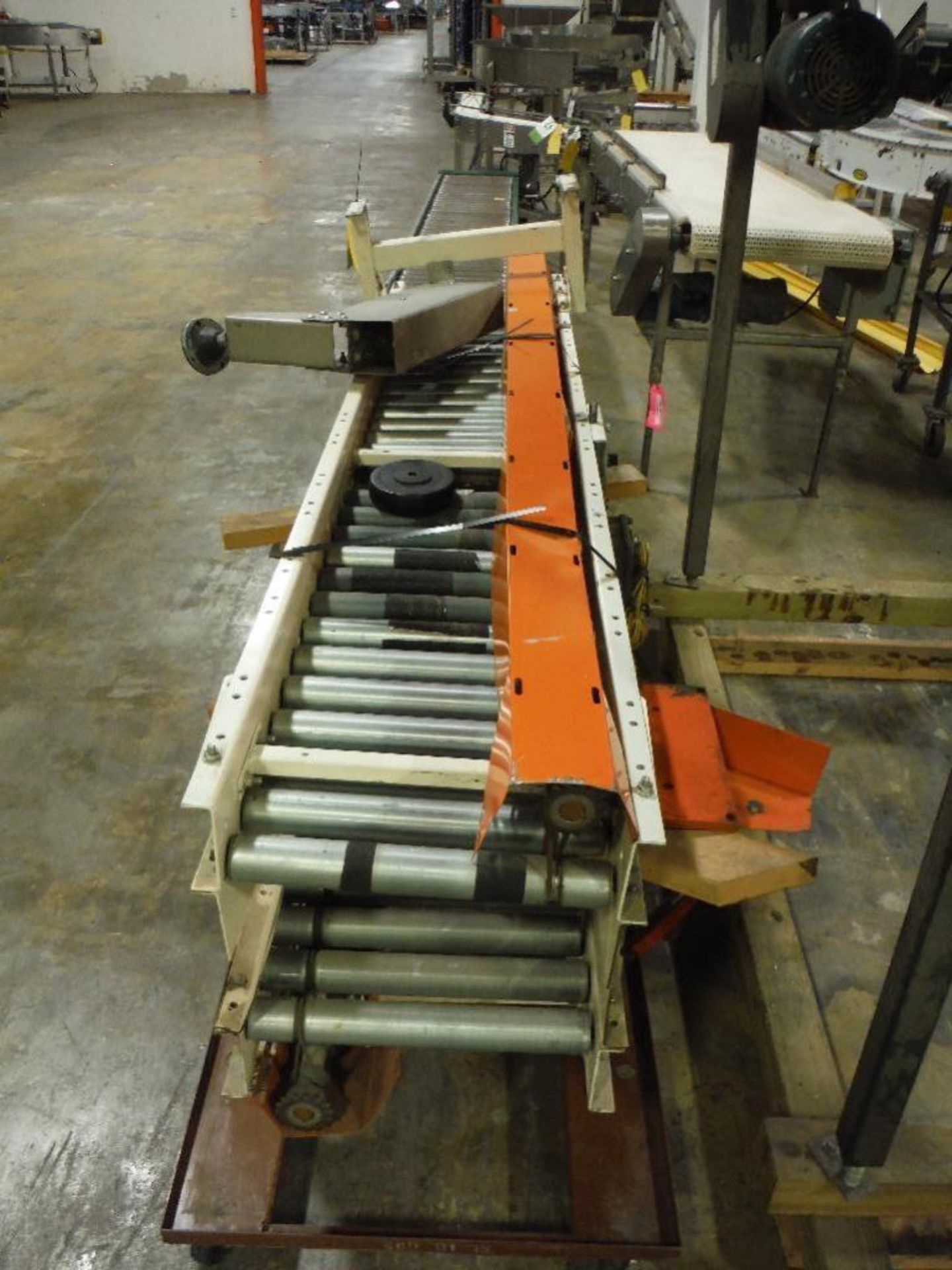 Powered roller conveyor, 180 in. long x 15 in. wide rollers, missing motor and drive ** Rigging Fee: - Image 2 of 5