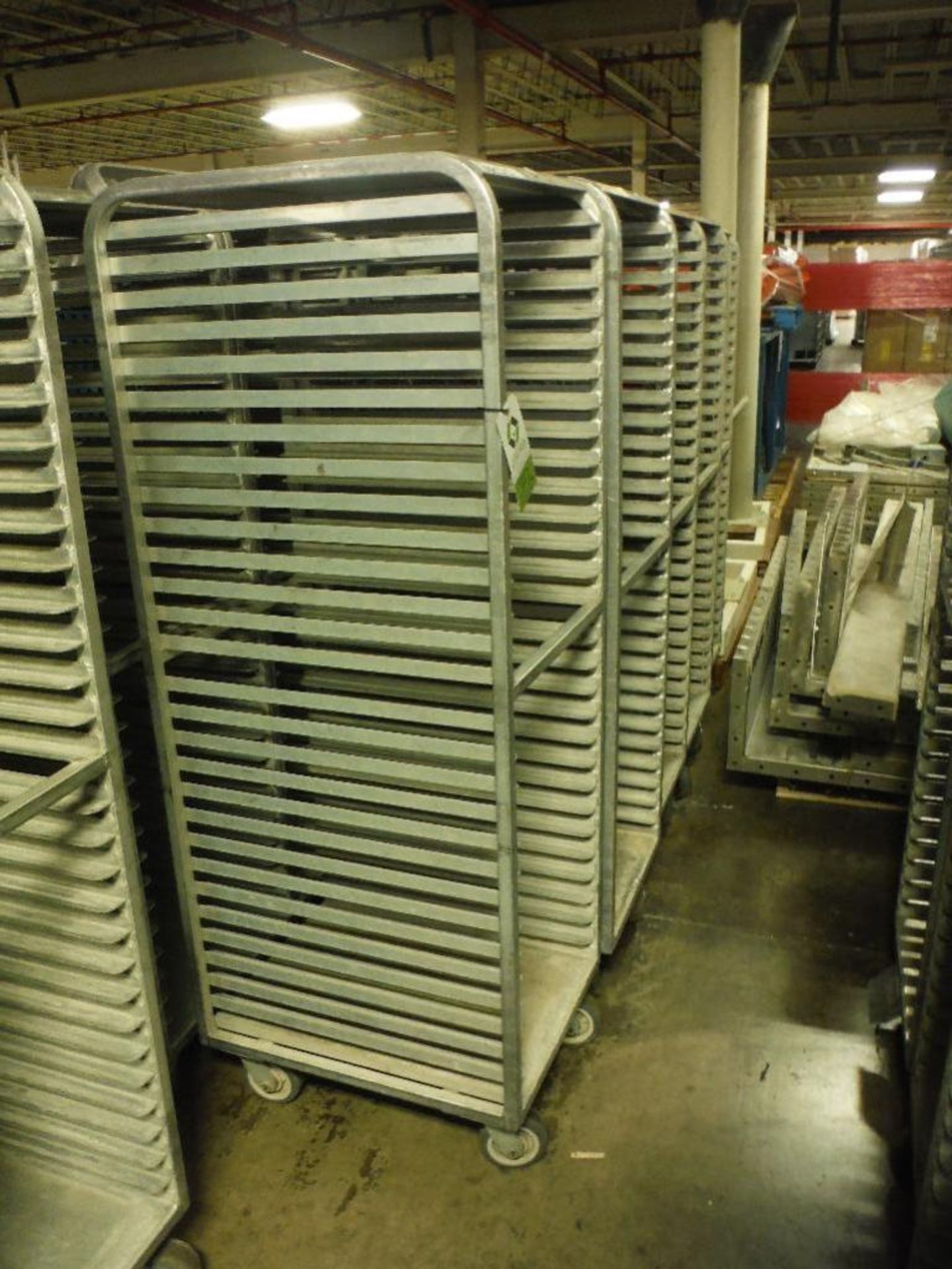 Aluminum bakery rack with top, 26 in. long x 18 in. wide x 68 in. tall, 28 shelves (EACH) ** Rigging