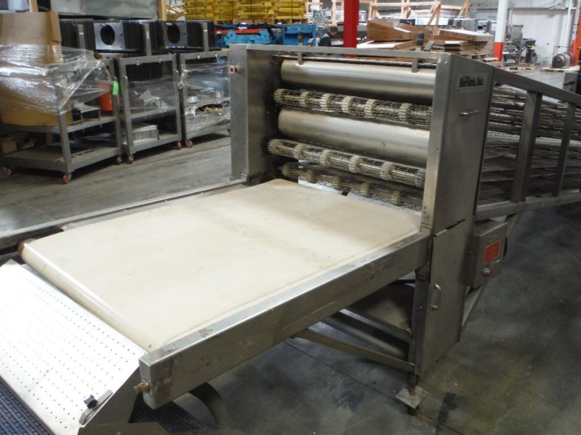 Corn tortilla line, 3 pass oven, 166 in. long x 33 in. wide, roll sheeter 30 in. wide, 4 up 6 in. di - Image 16 of 27