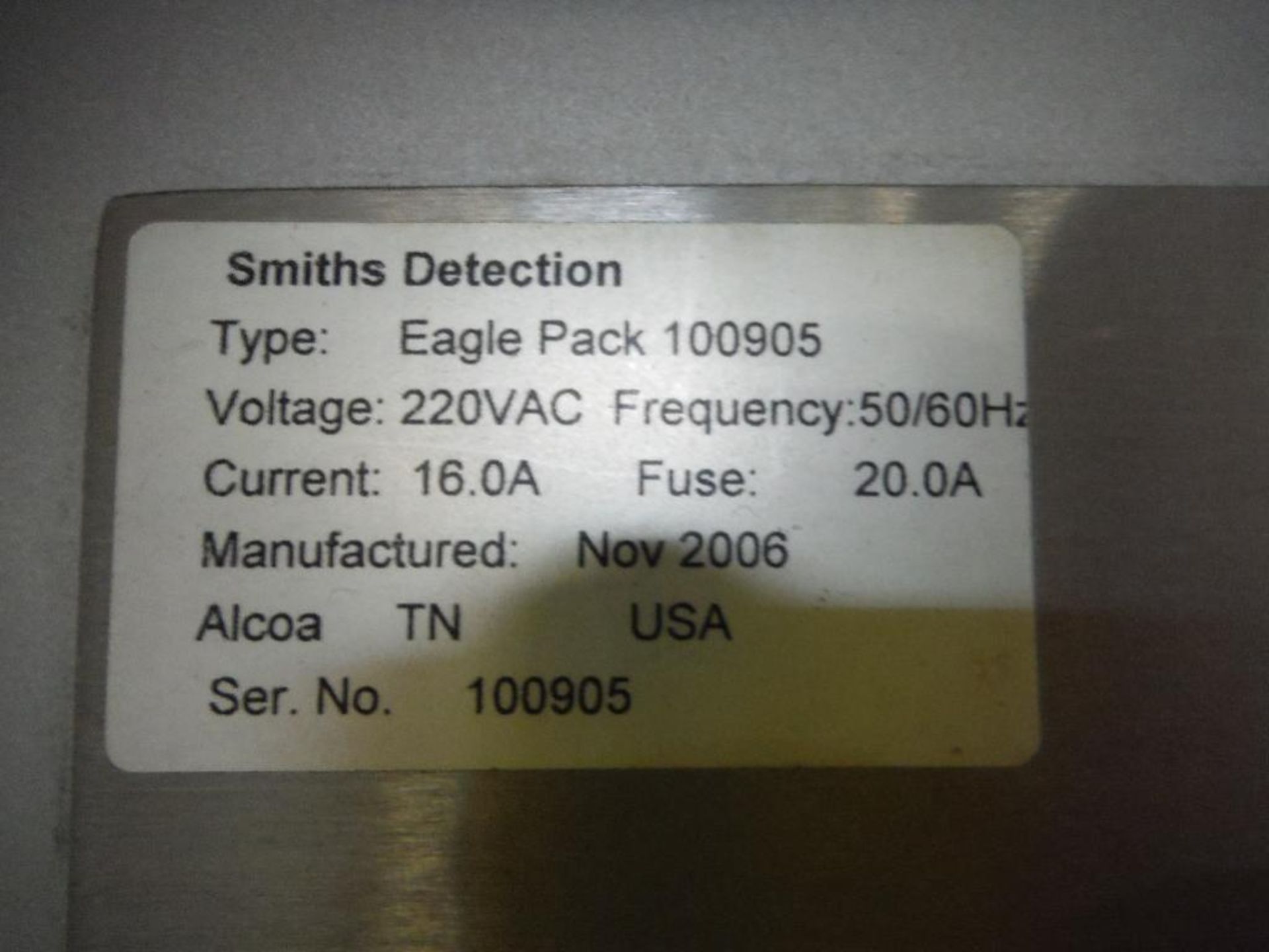 2006 Smith x-ray machine, Model Eagle Pack TN100905, SN 100905, 18 in. wide x 9 in. tall aperture, 1 - Image 14 of 15