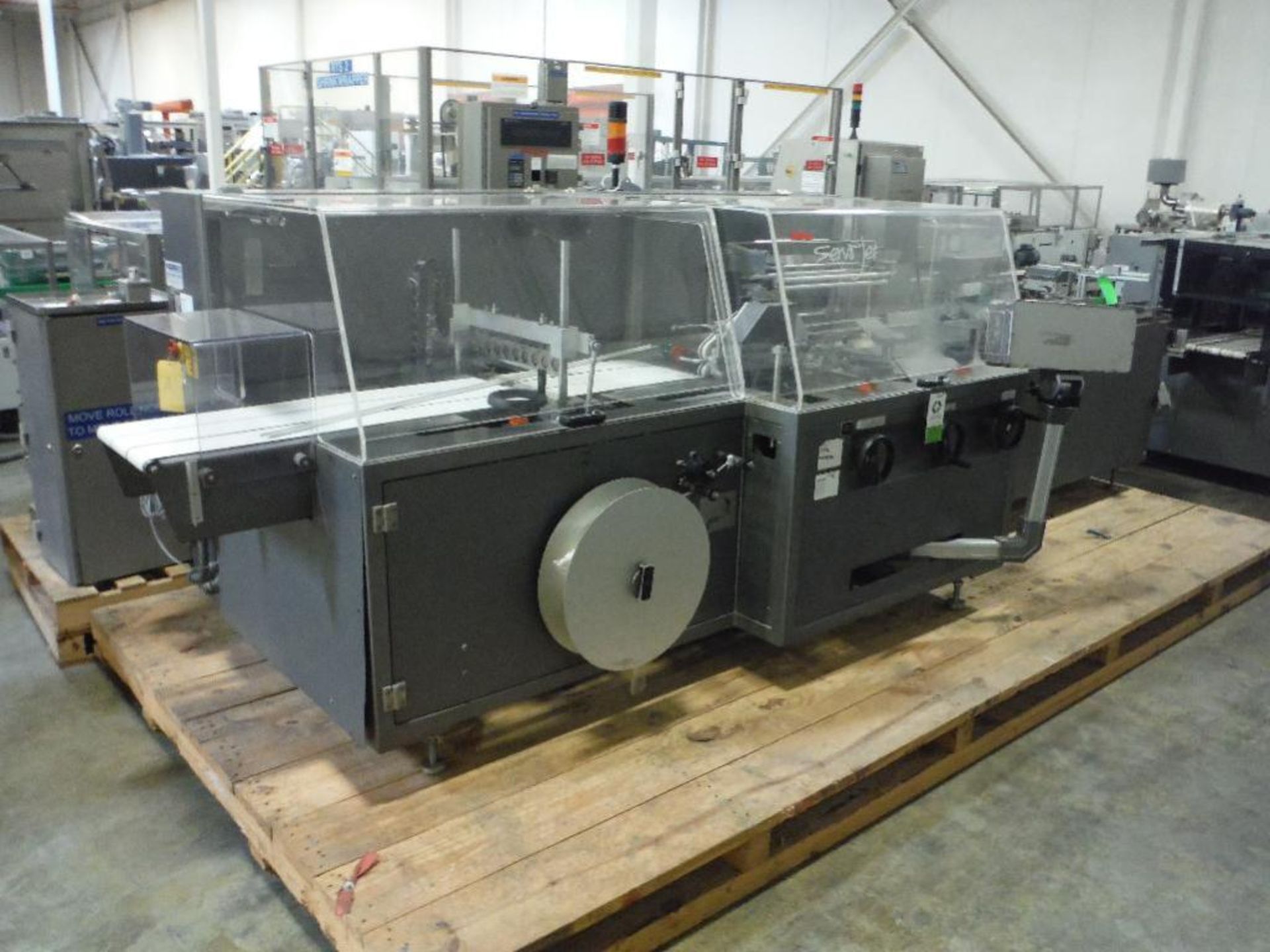 2003 Kalfass overwrapper, Model servo-Jet_400/100_S, SN M_07.03.011, Simatic touch screen ** Rigging