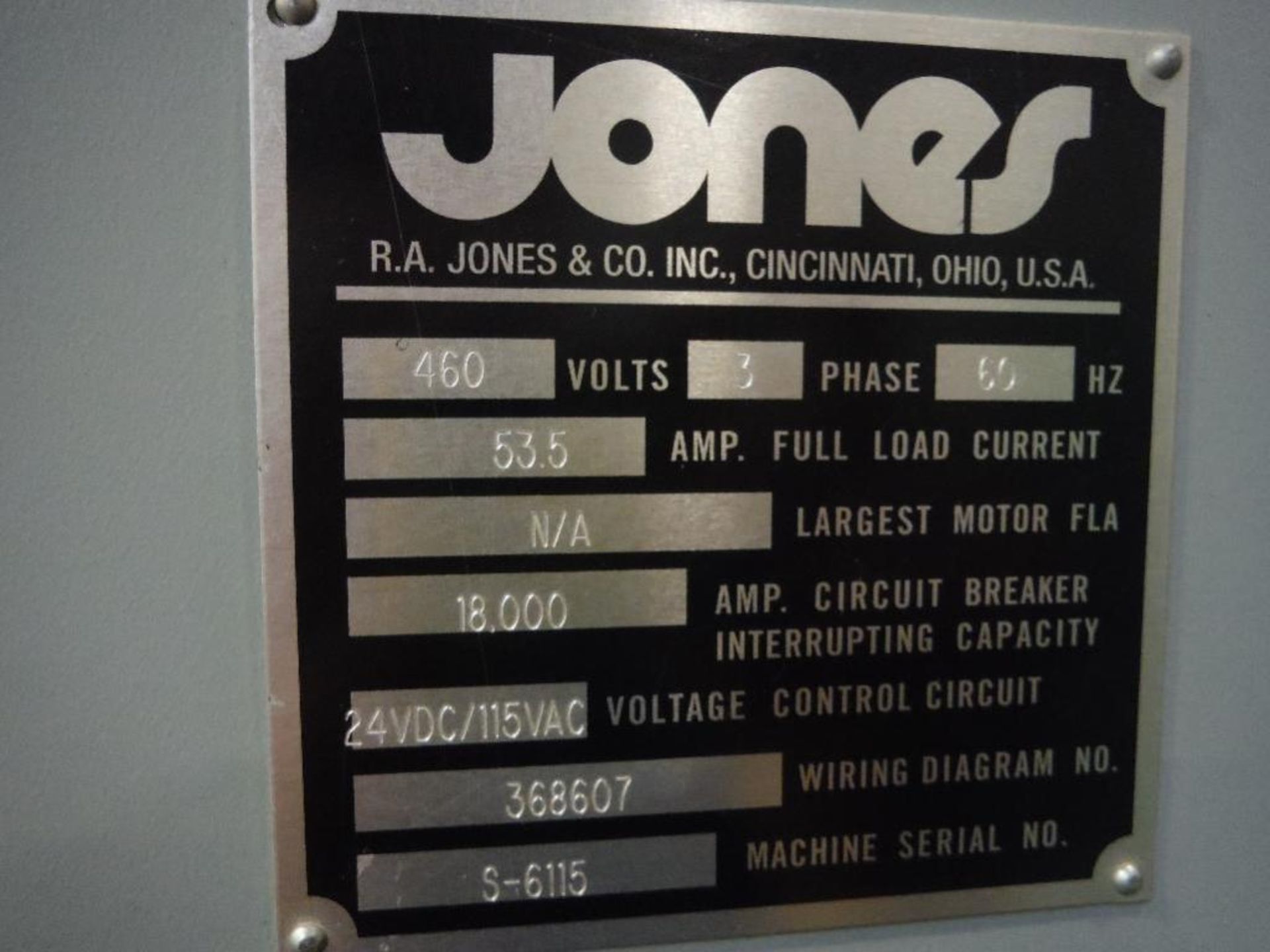 Jones criterion 2000 cartoner, SN S-6115, side load, 4 push, Allen Bradley versaview 1500P, with 4 s - Image 5 of 25