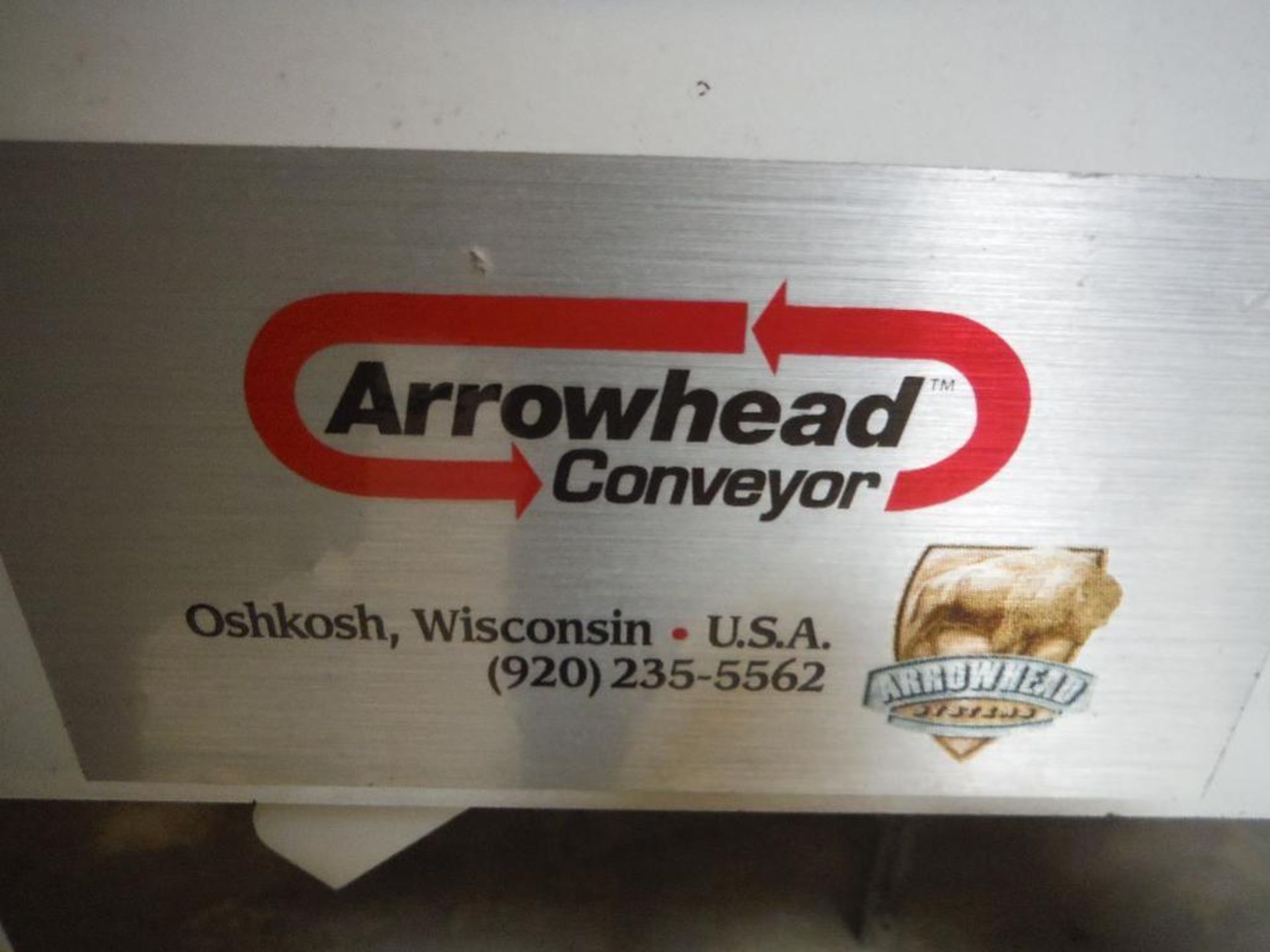 Arrowhead conveyor, 48 in. long x 5 in. wide x 35 in. tall, table top belt, carbon steel frame, moto - Image 3 of 6