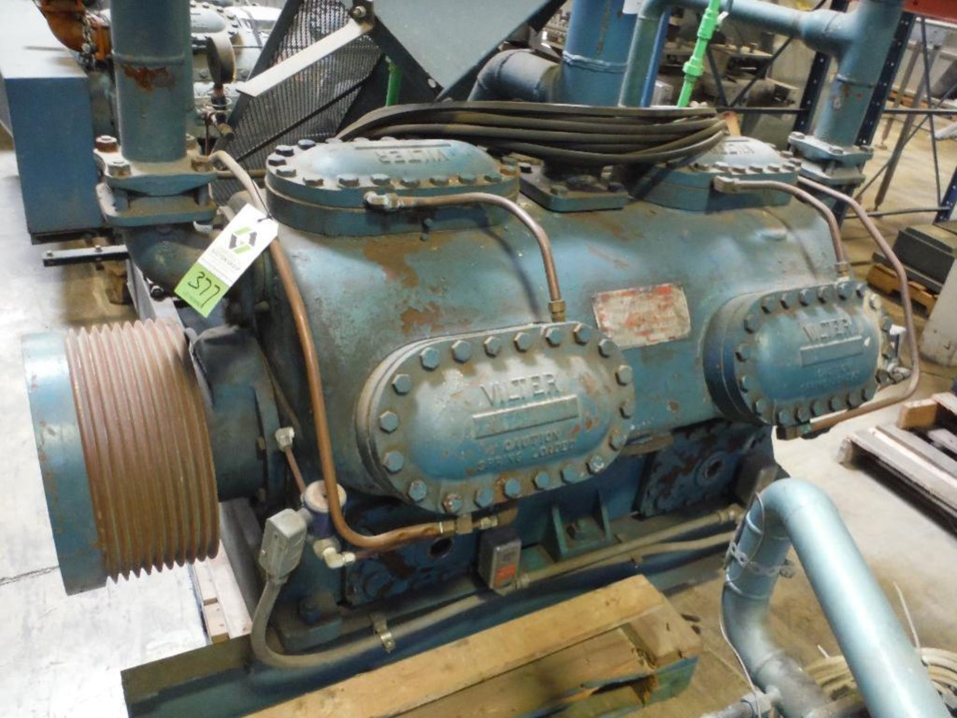 Vilter 12 cylinder ammonia compressor, size 441284, SN I3847AHROB, missing motor ** Rigging Fee: $20 - Image 2 of 7