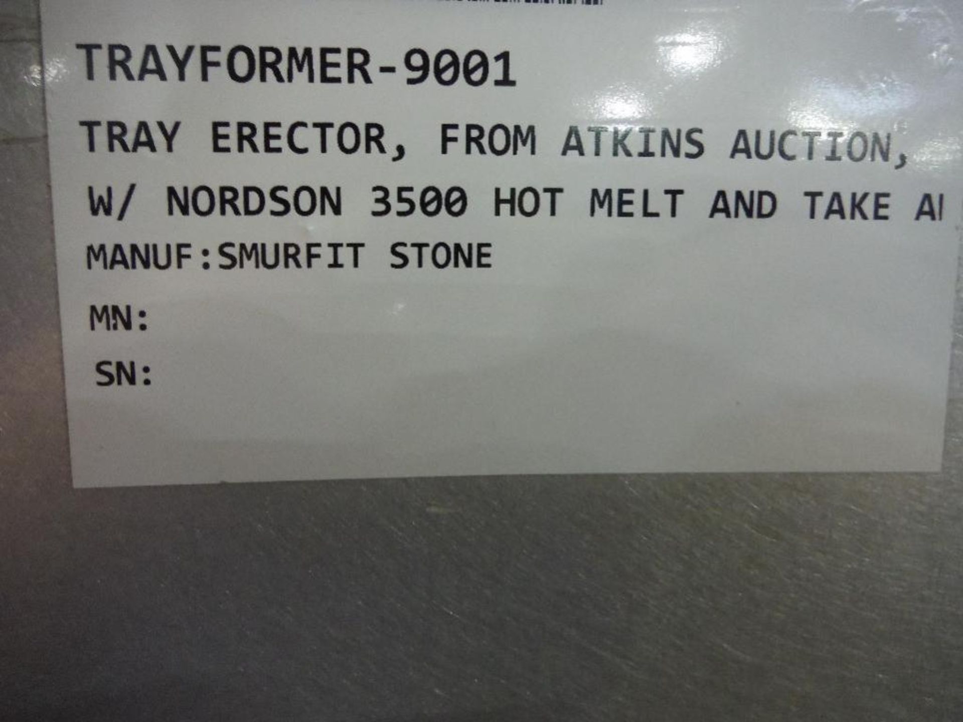 Smurfit-Stone tray former, Model TE-700-VF, SN 6099, Nordson 3500 hot melt gluer ** Rigging Fee: $25 - Image 14 of 14