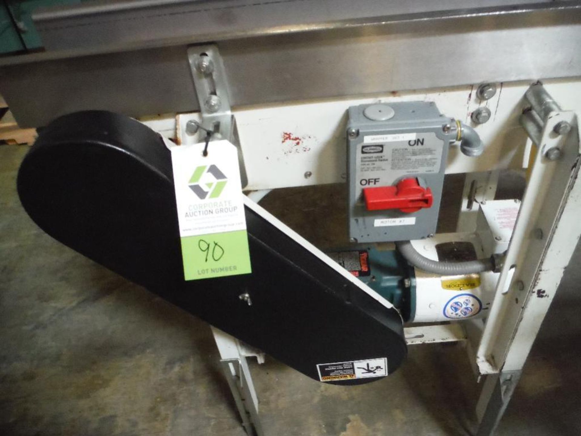 Arrowhead conveyor, 72 in. long x 5 in. wide x 35 in. tall, table top belt, carbon steel frame, has - Image 3 of 5