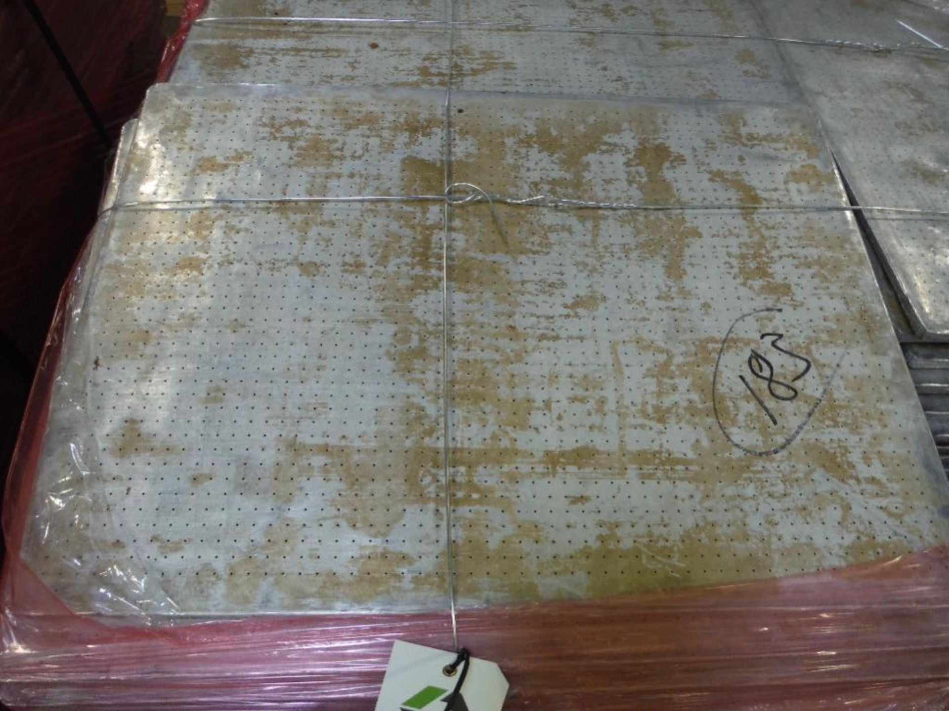 Aluminum perforated sheet pan, 26 in. x 20 in., approximately 183 ** Rigging Fee: $25 ** - Image 2 of 2