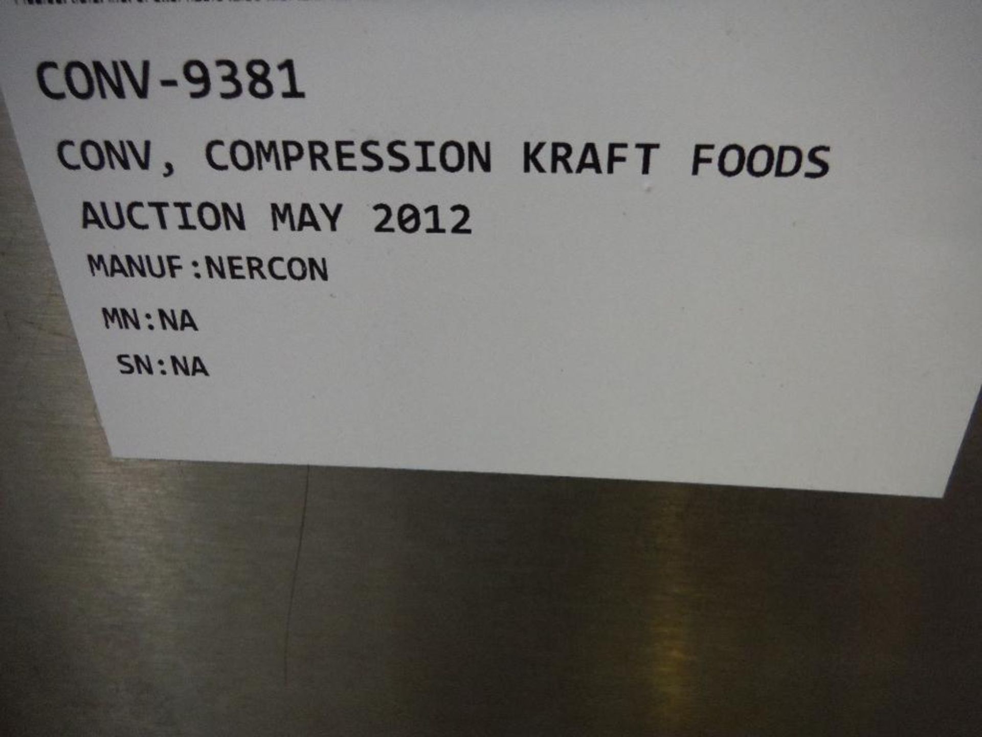 Nercon SS compression conveyor, 80 in. long x 4 in. wide, 2 speed controllers, motor and drive ** Ri - Image 9 of 9