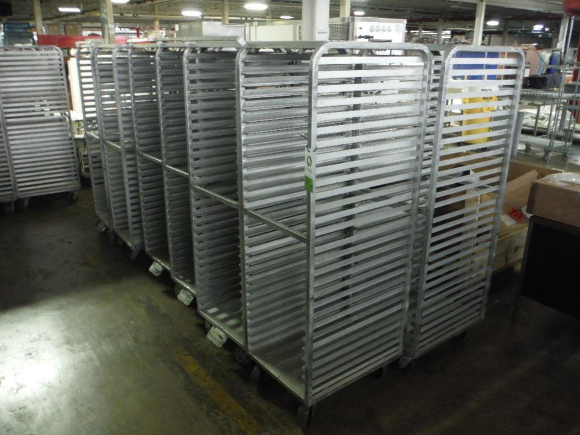 Aluminum bakery rack with top, 26 in. long x 18 in. wide x 68 in. tall, 28 shelves (EACH) ** Rigging